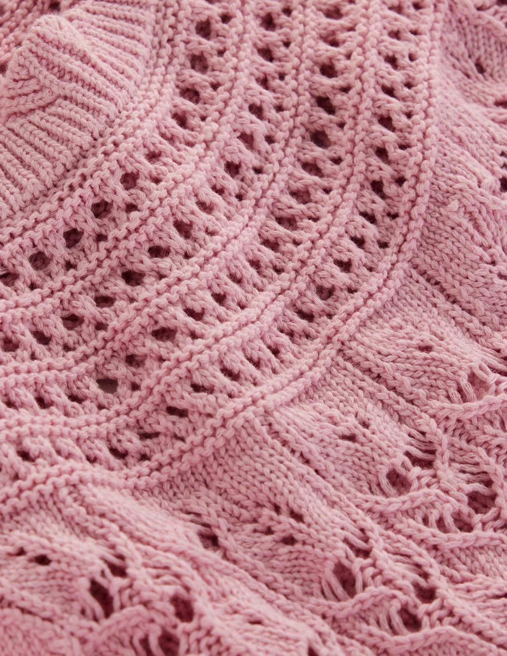 Crochet Mix Stitch Sweater-Formica Pink - Image 6
