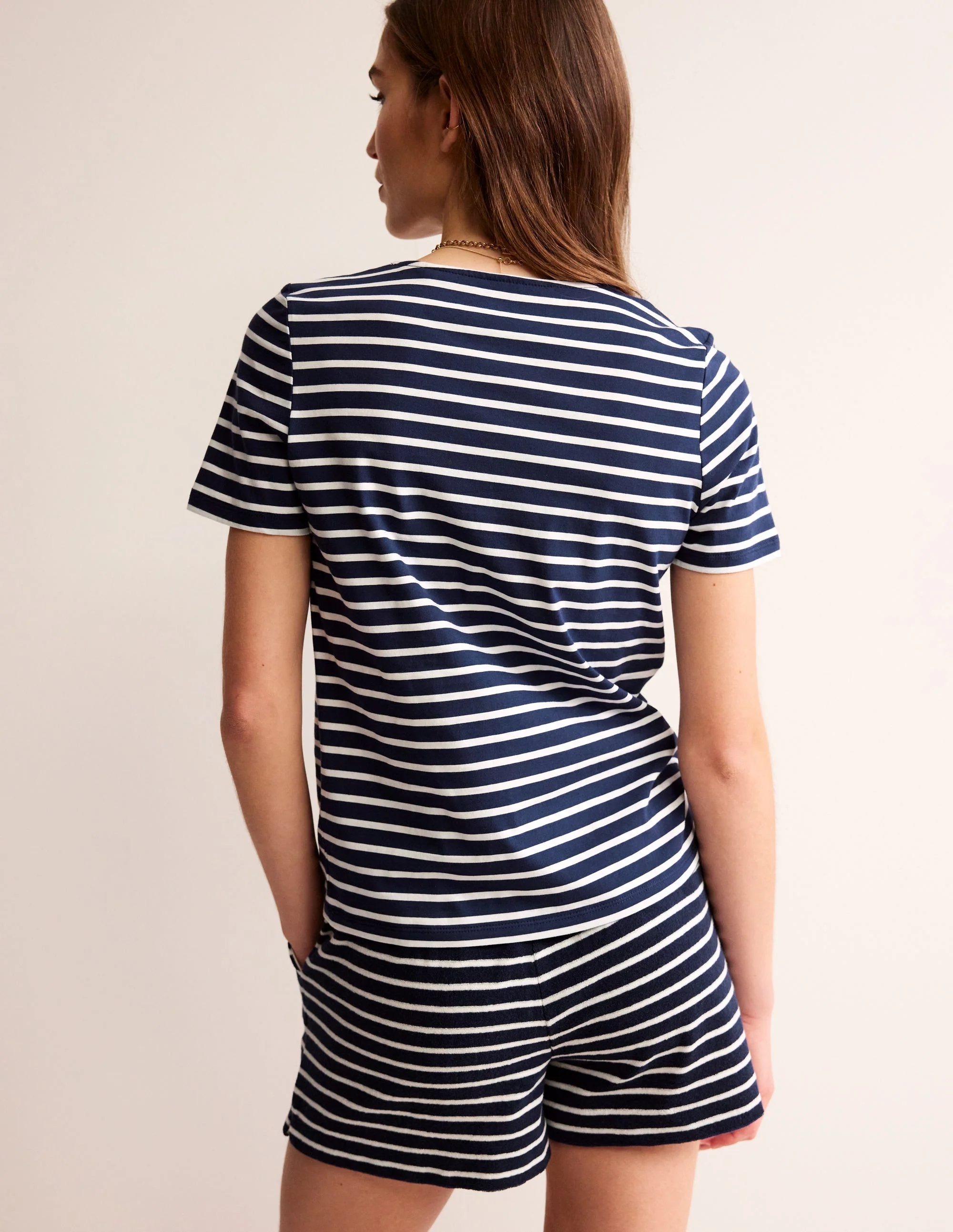 Crochet T-shirt-Navy, Ivory Lemons - Image 3