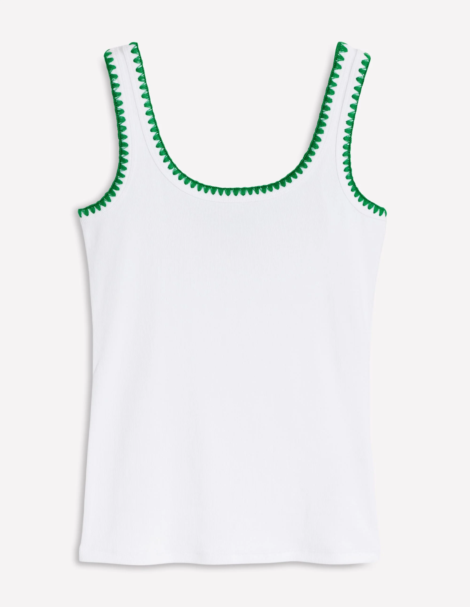 Crochet Trim Tank Top-White - Image 6