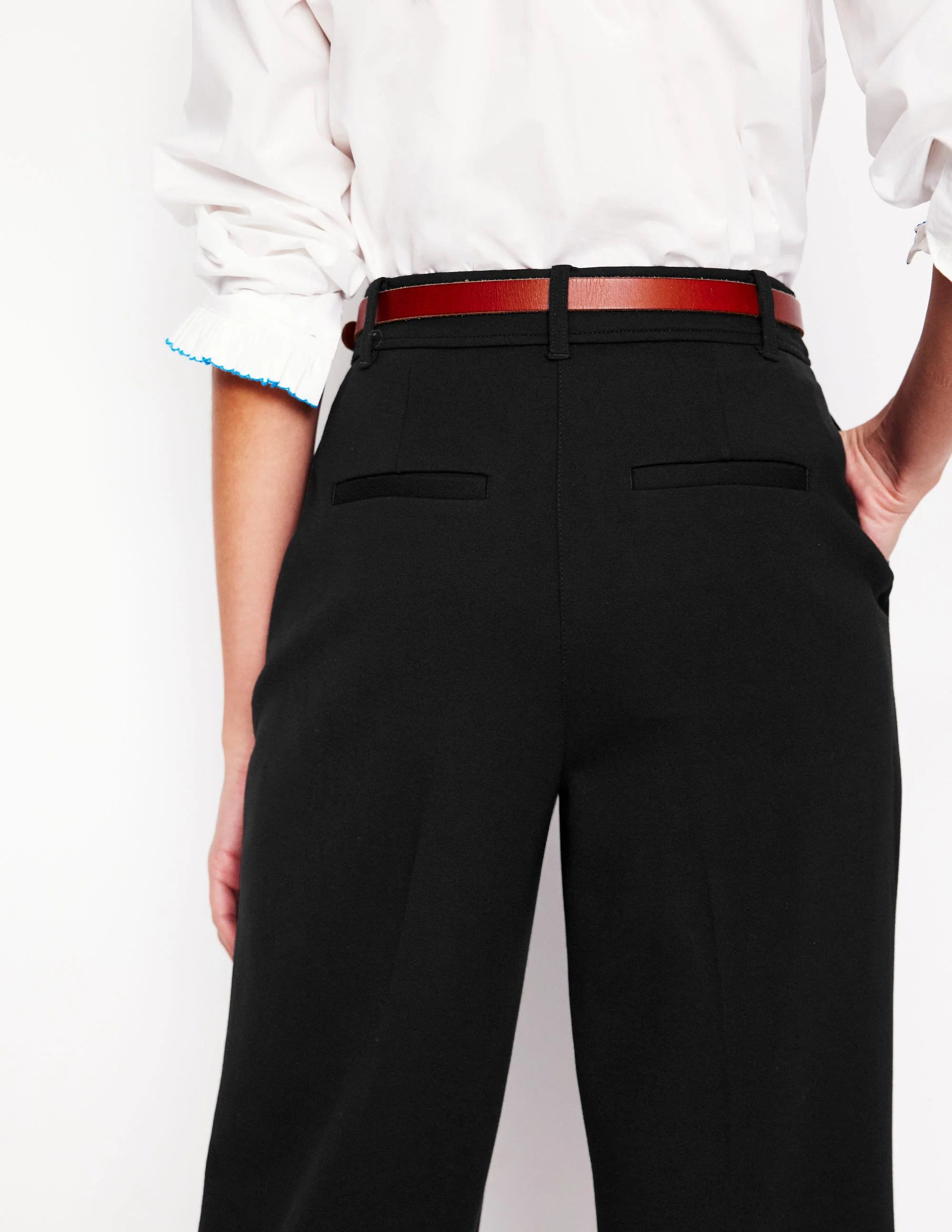 Cropped Ponte Pants-Black - Image 3