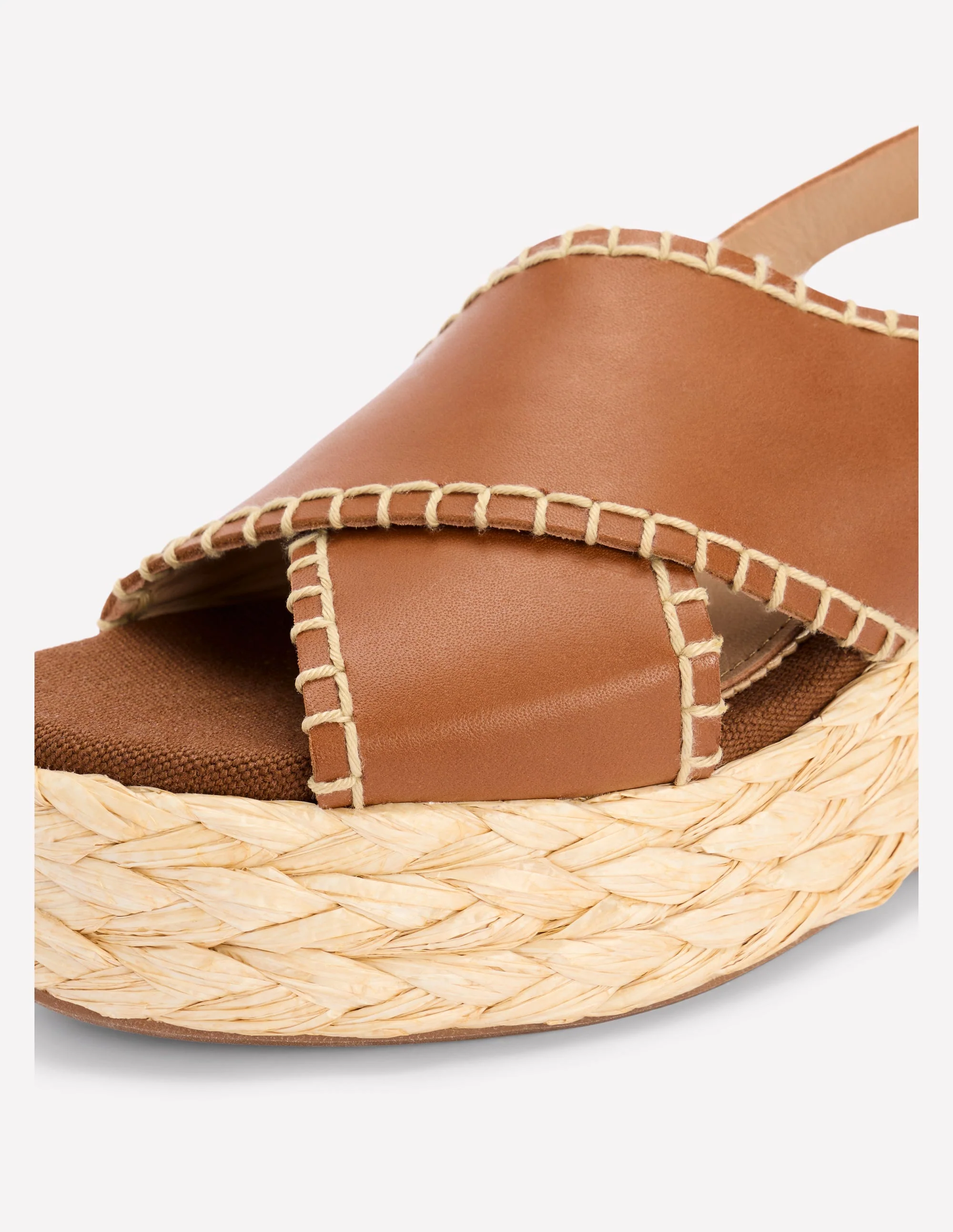 Cross Strap Espadrille-Tan - Image 3