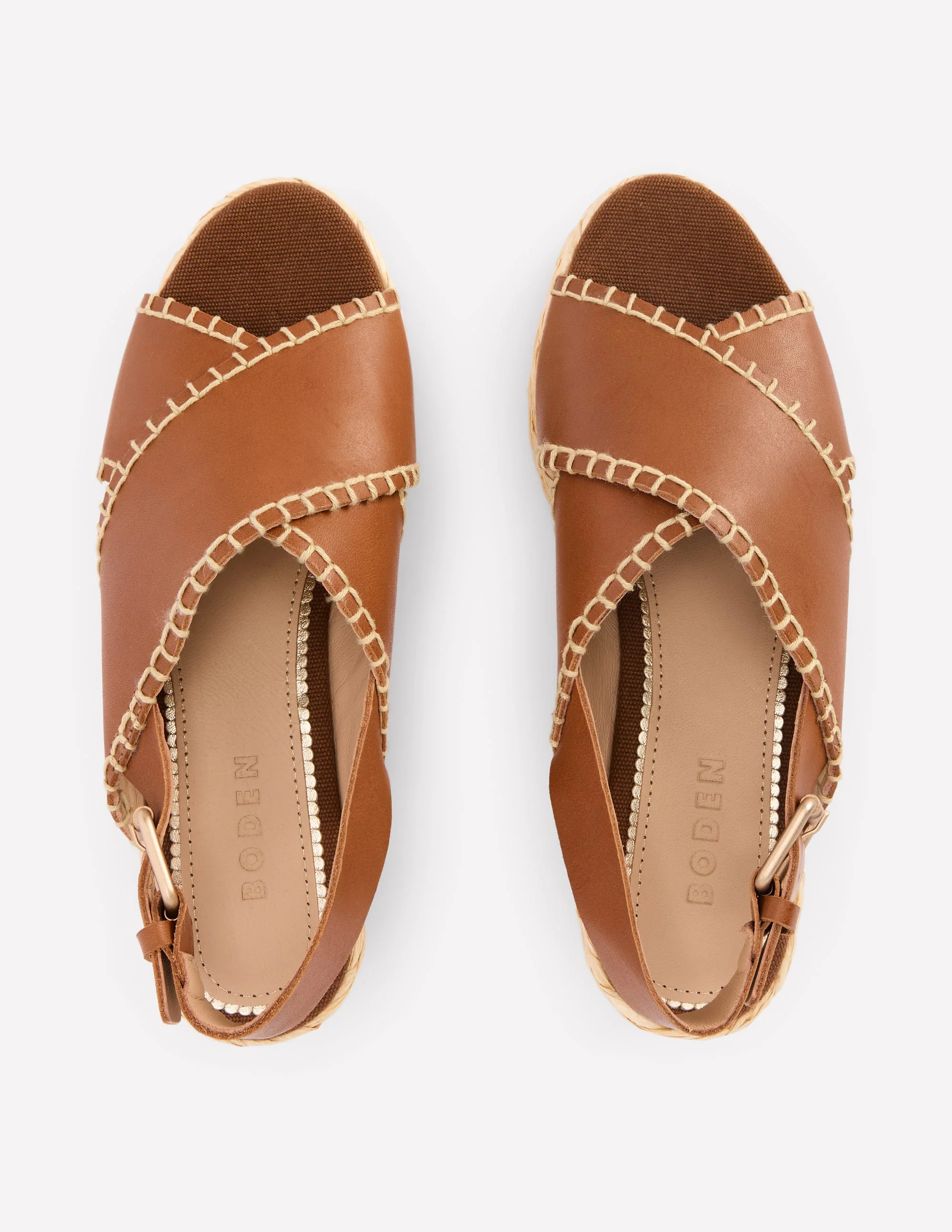Cross Strap Espadrille-Tan - Image 4