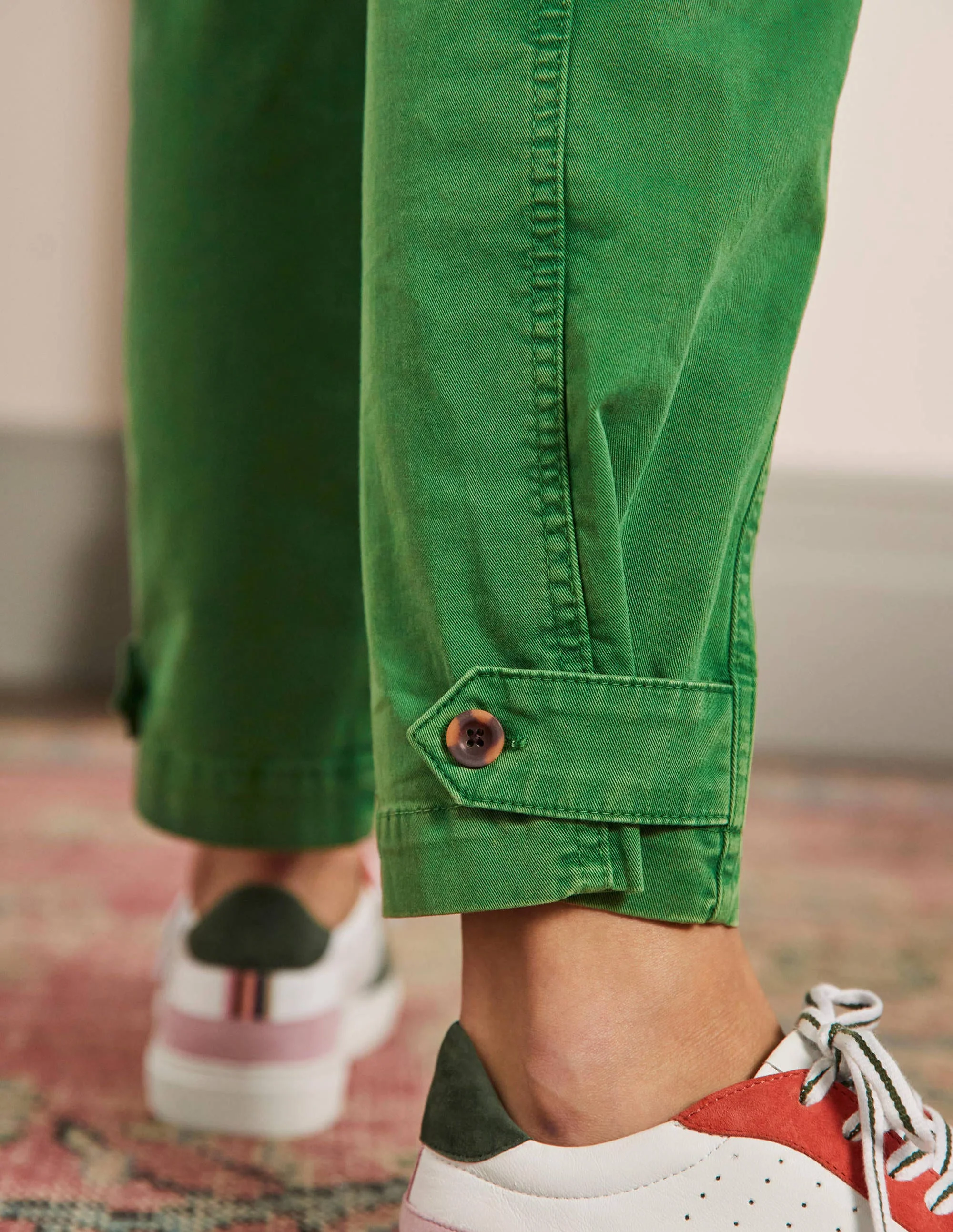 Cuff Strap Tie Pants-Sprout Green - Image 2