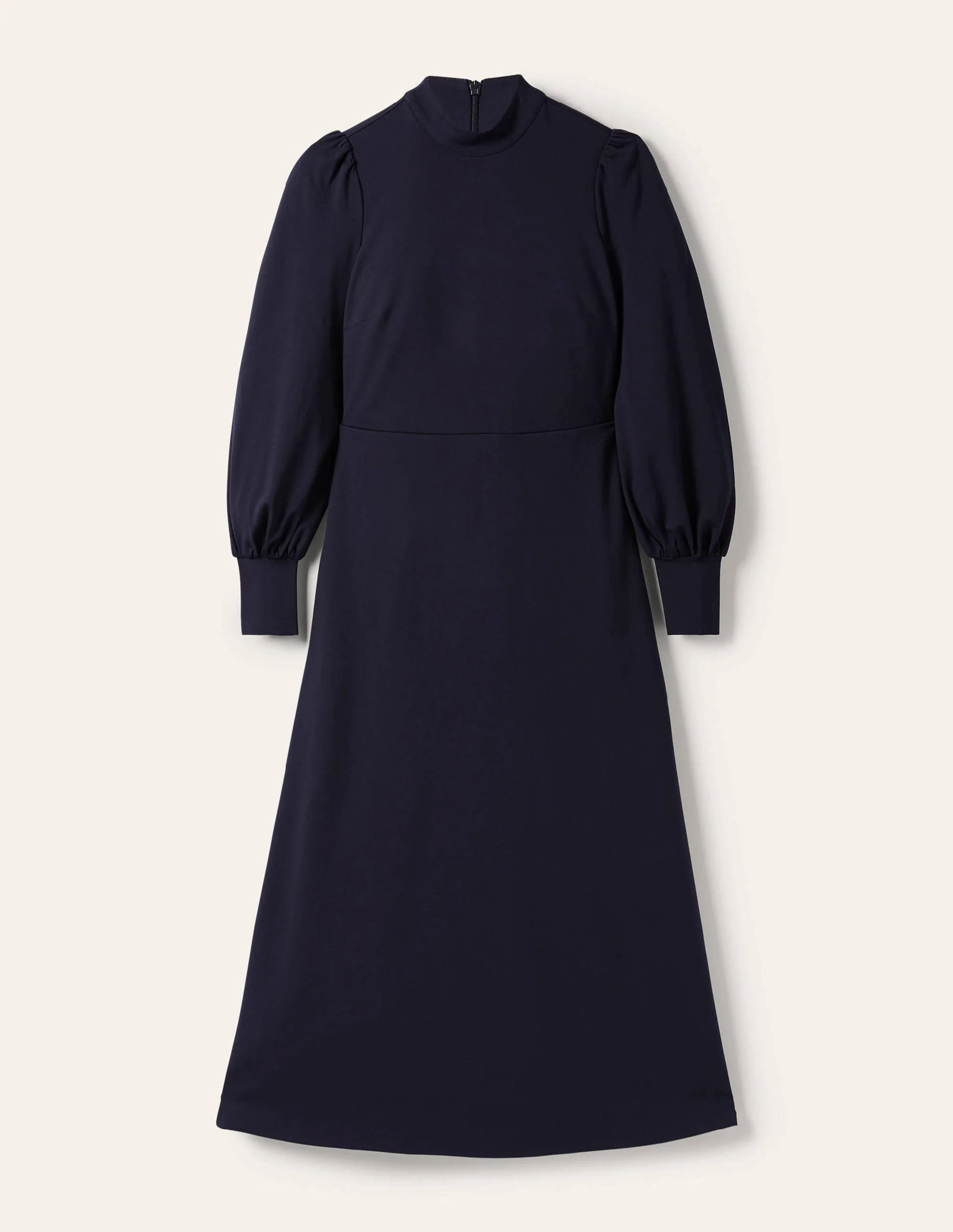 Cuffed Jersey Midi Dress-Navy - Image 5