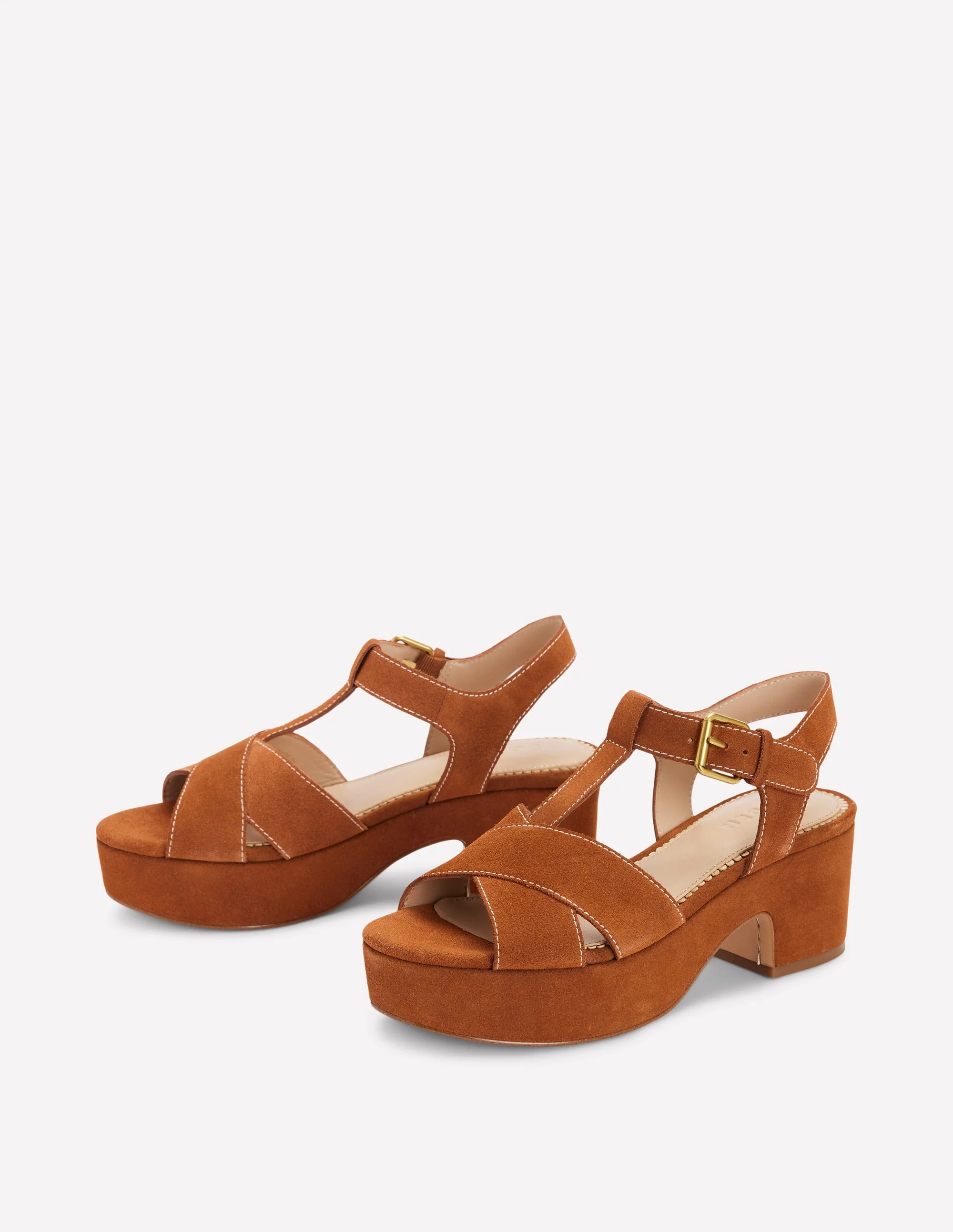 Cut Out Wedge Sandal-Tan - Image 2