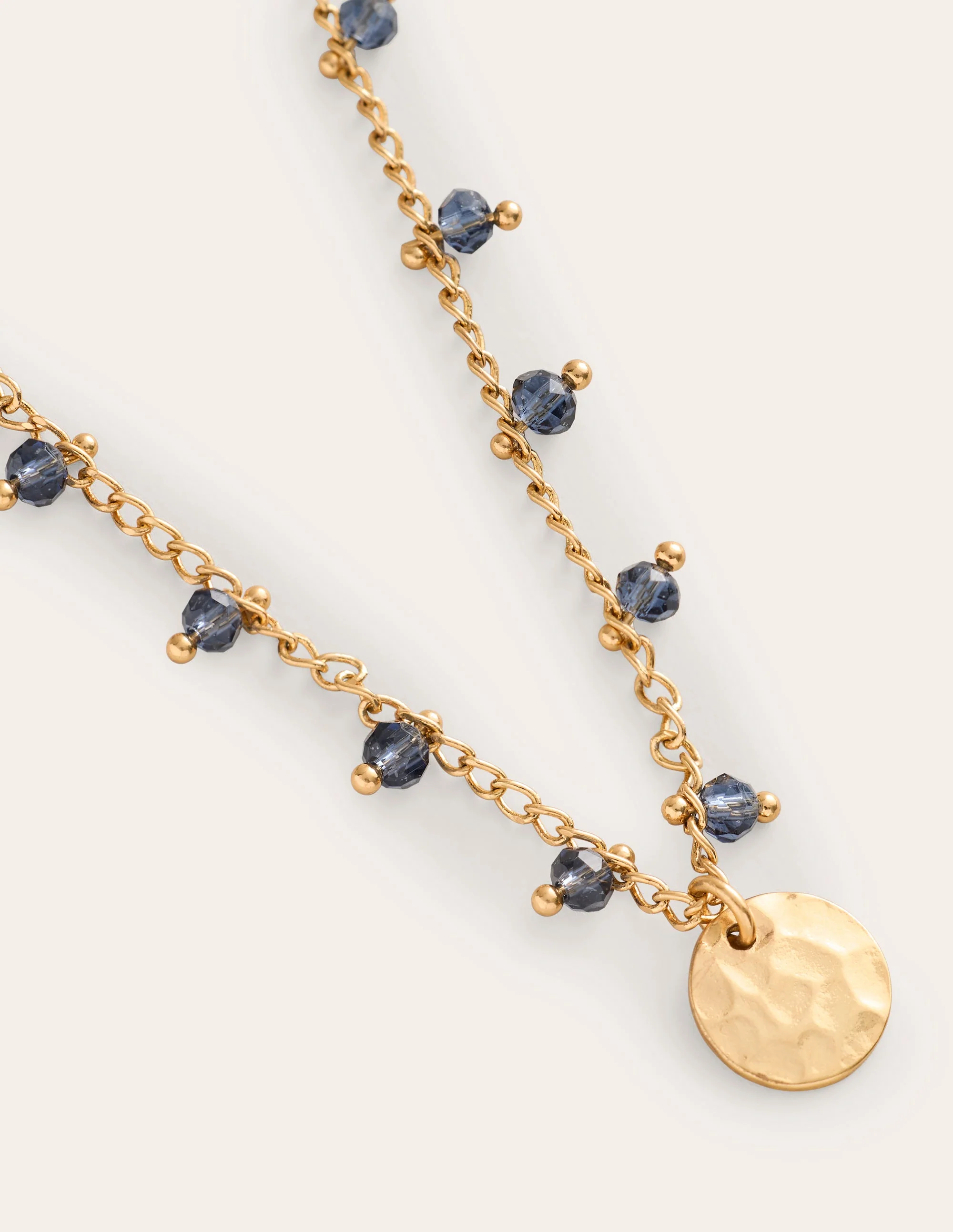 Delicate Bead Necklace-Navy - Image 3