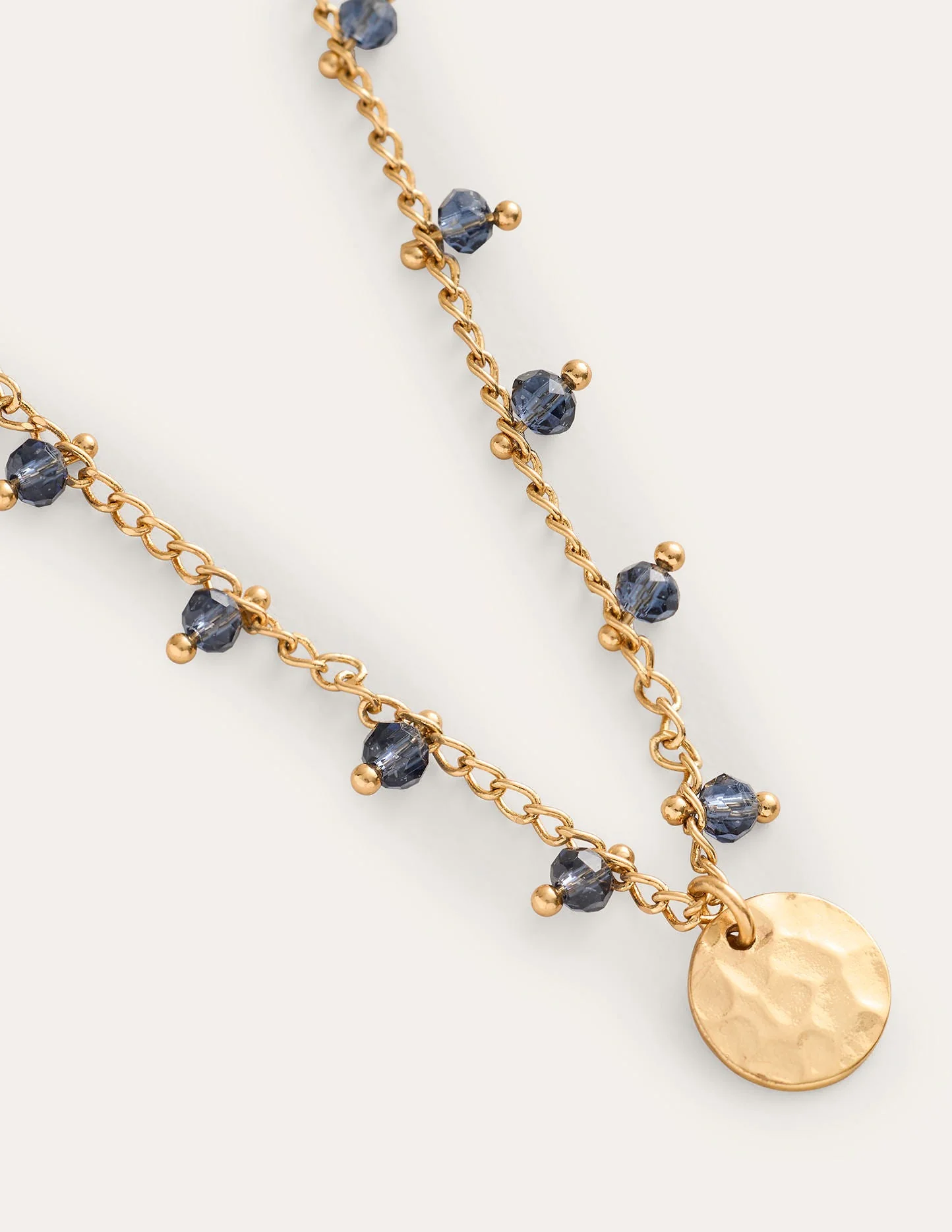 Delicate Bead Necklace-Navy - Image 4