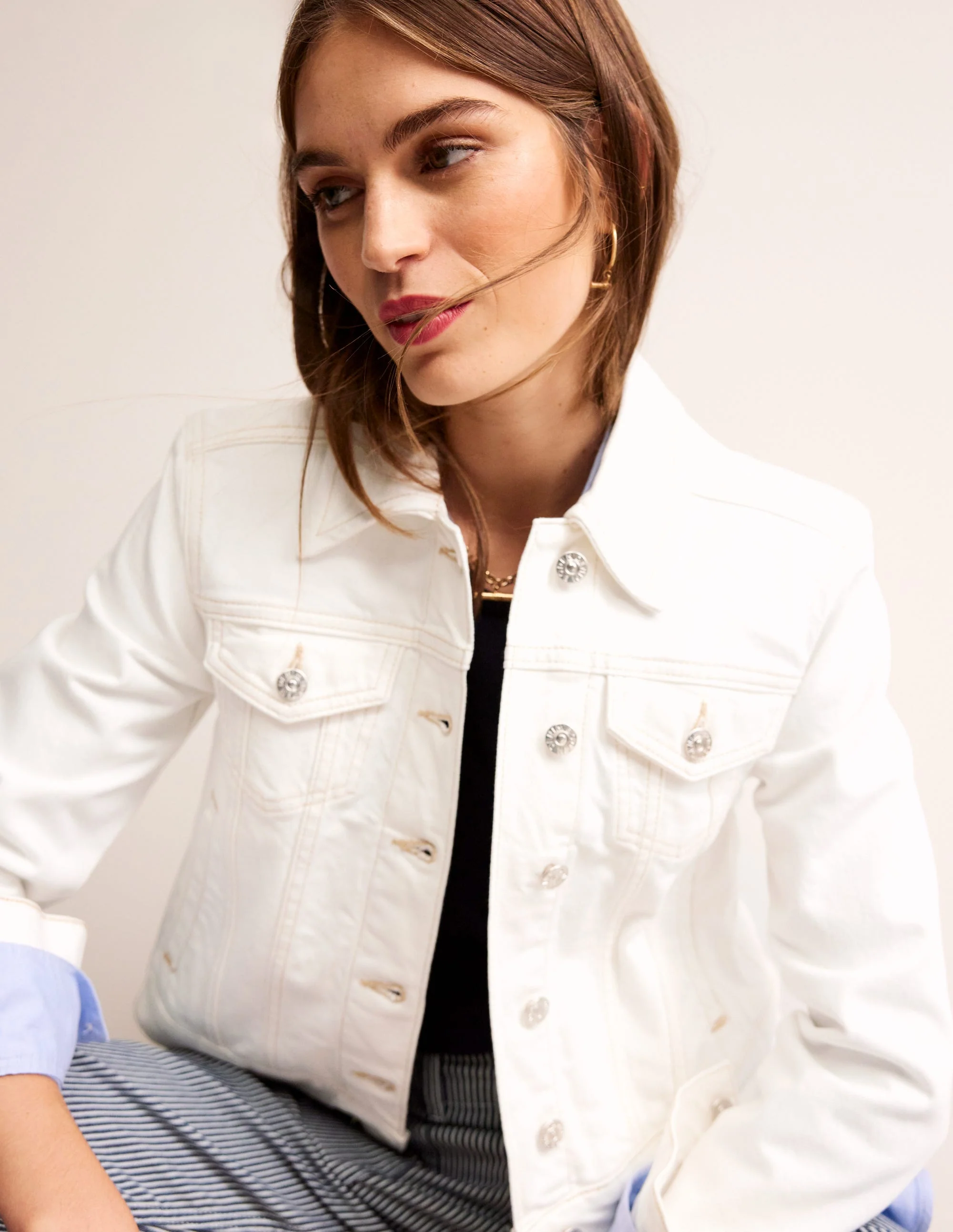 Denim Jacket-Ecru - Image 2