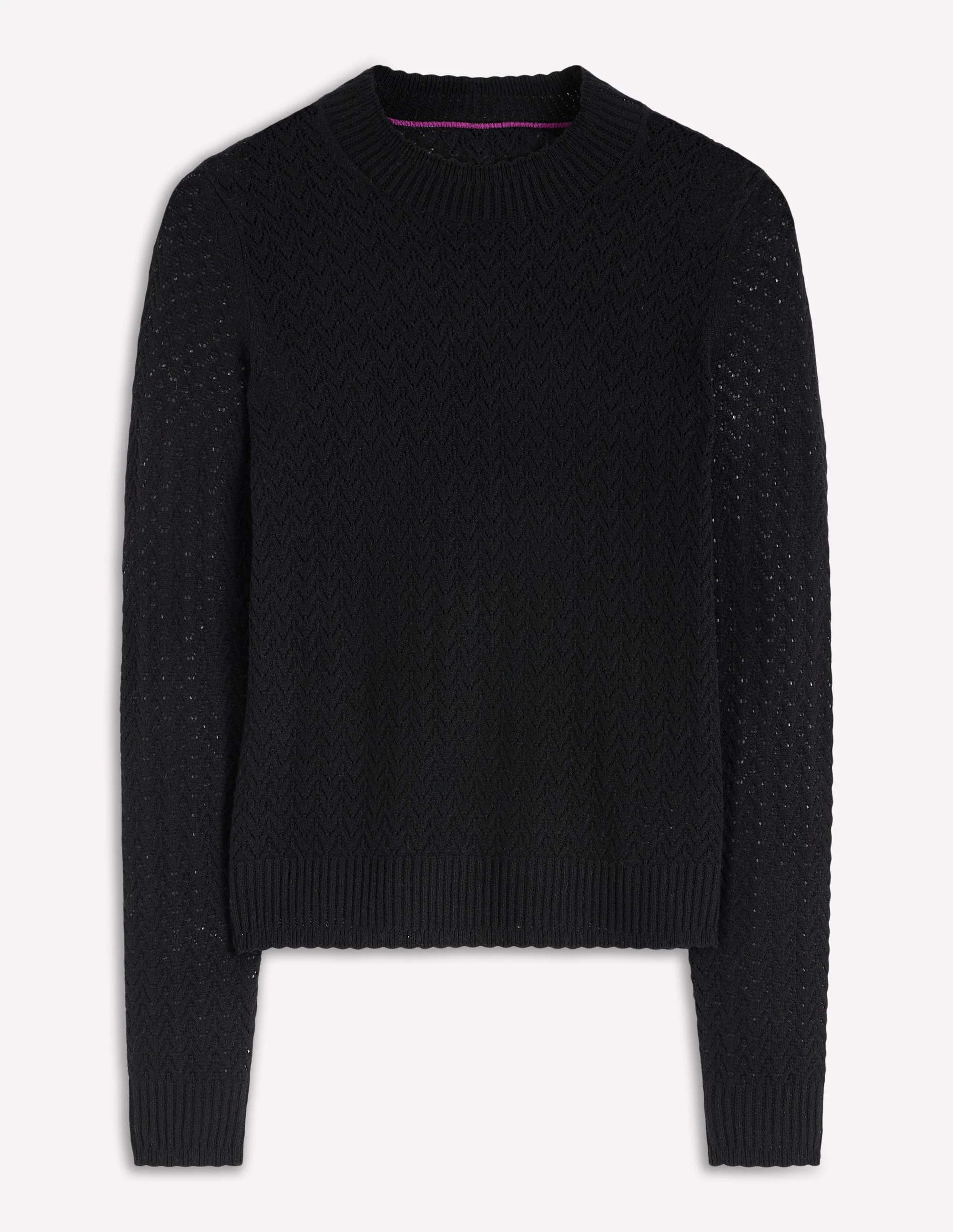 Diane Pointelle Sweater-Black - Image 5
