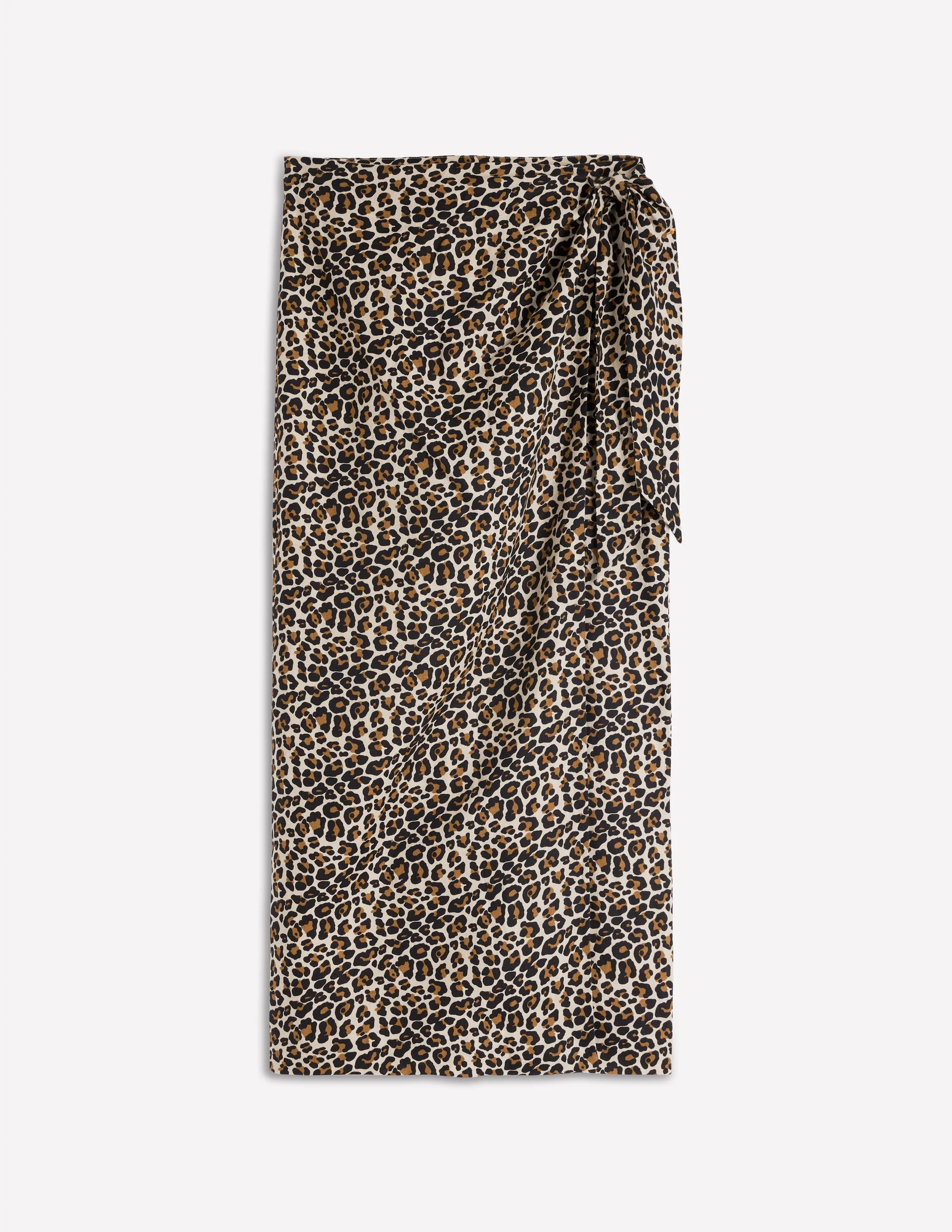 Dimitra Linen Column Skirt-Almond Milk, Cheetah Pop - Image 6