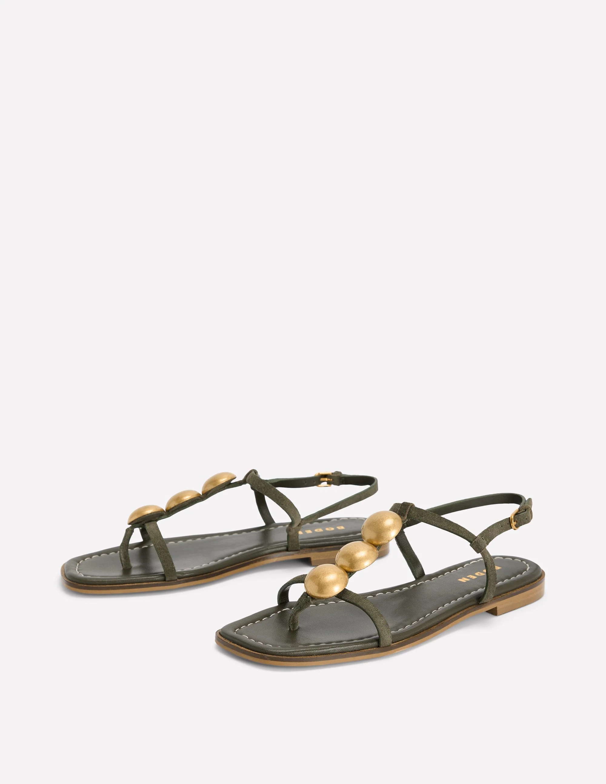 Disc Flat Sandals-Deep Olive - Image 3