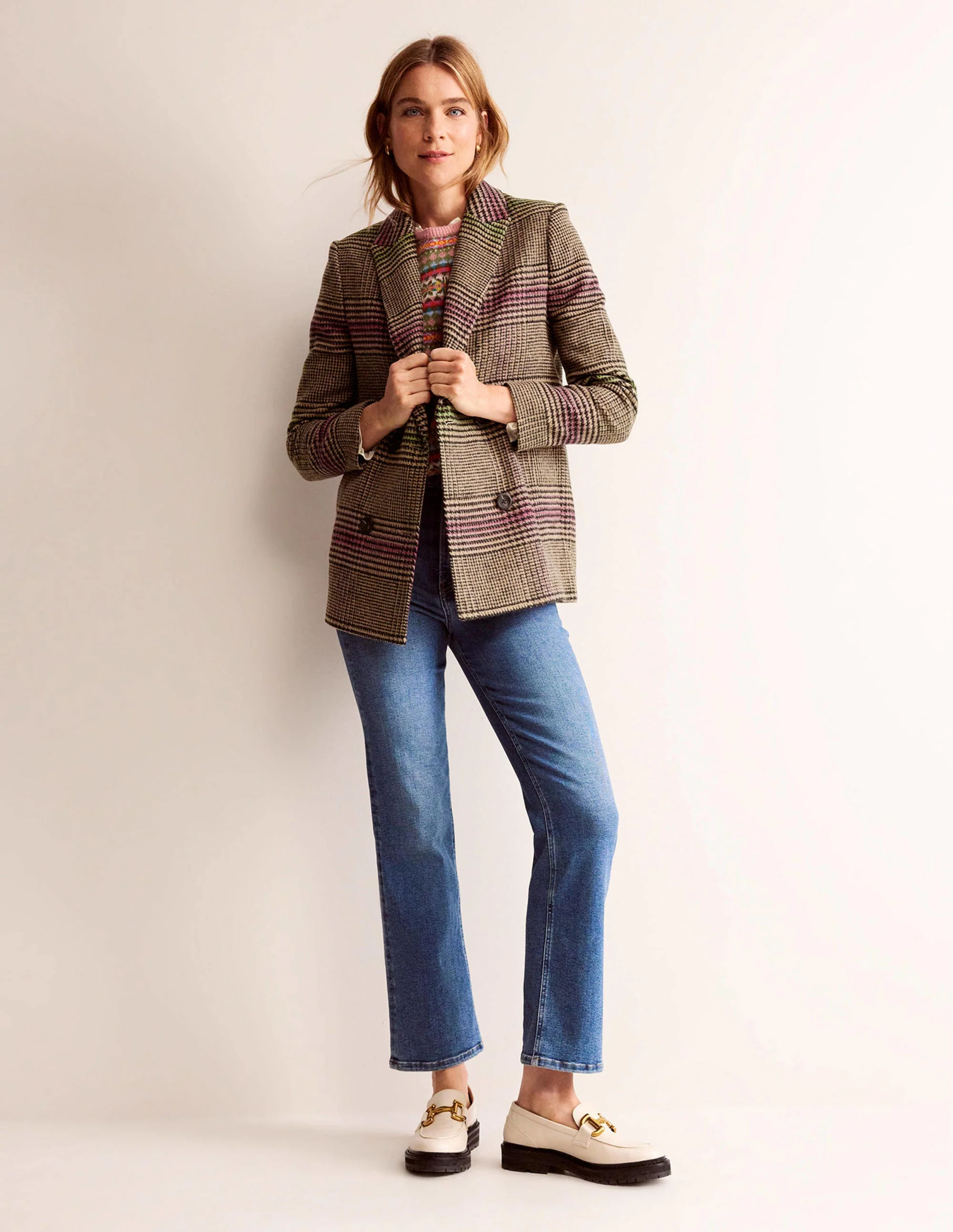 Double-Breasted Checked Coat-Check - Image 5
