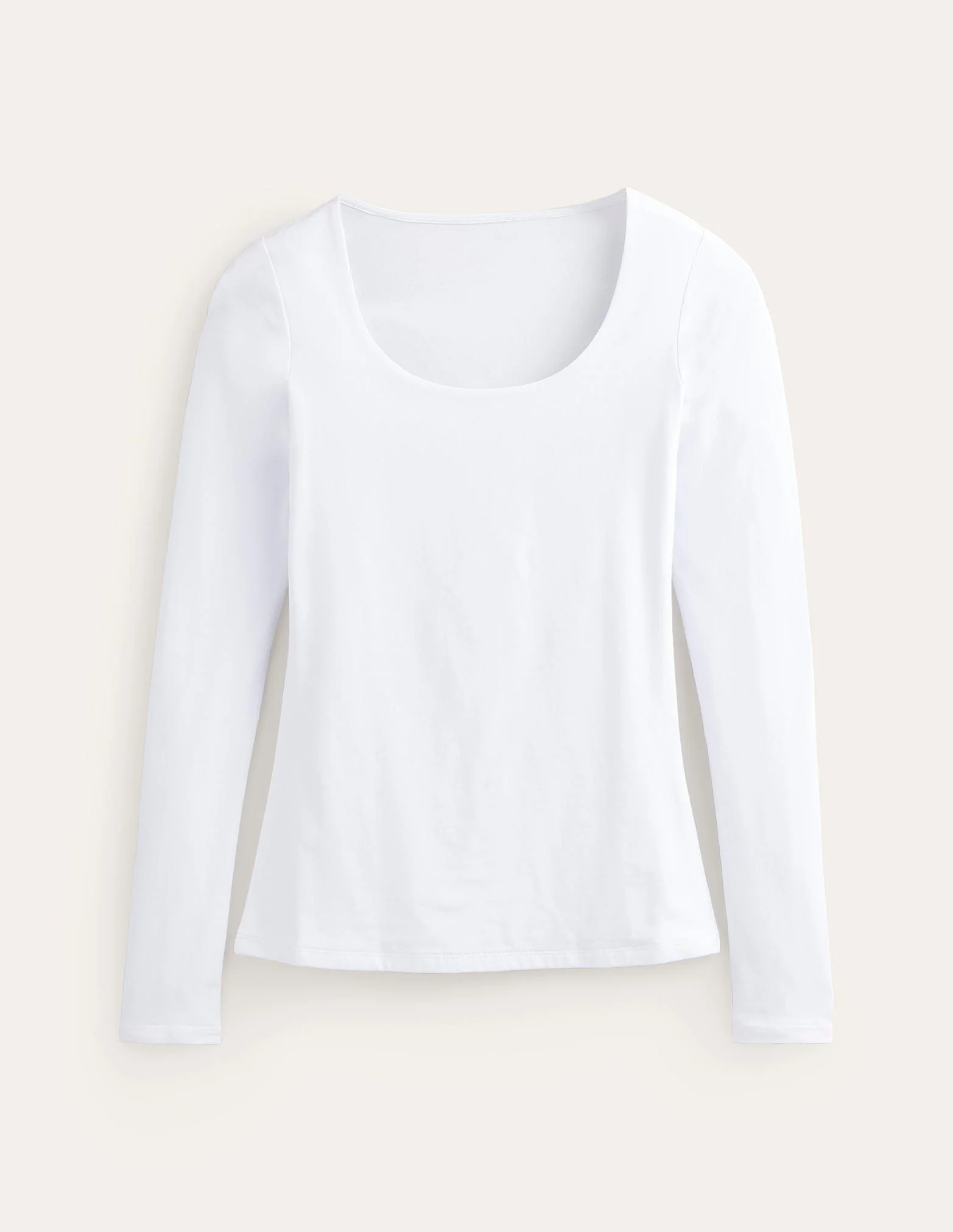 Double Layer Scoop Long Sleeve-White - Image 5
