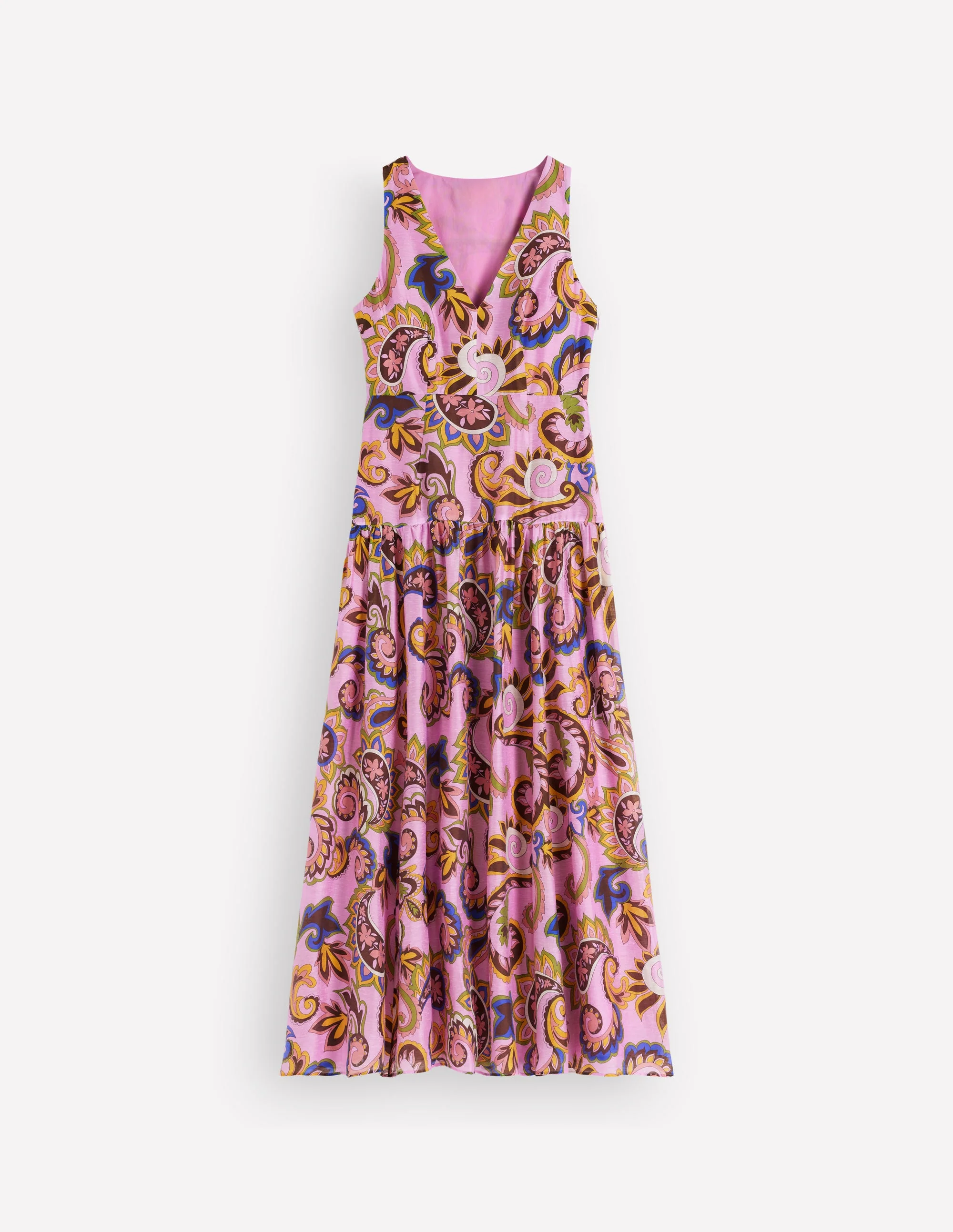 Drop Waist Sleeveless Dress-Multi Paisley Frenzy - Image 5