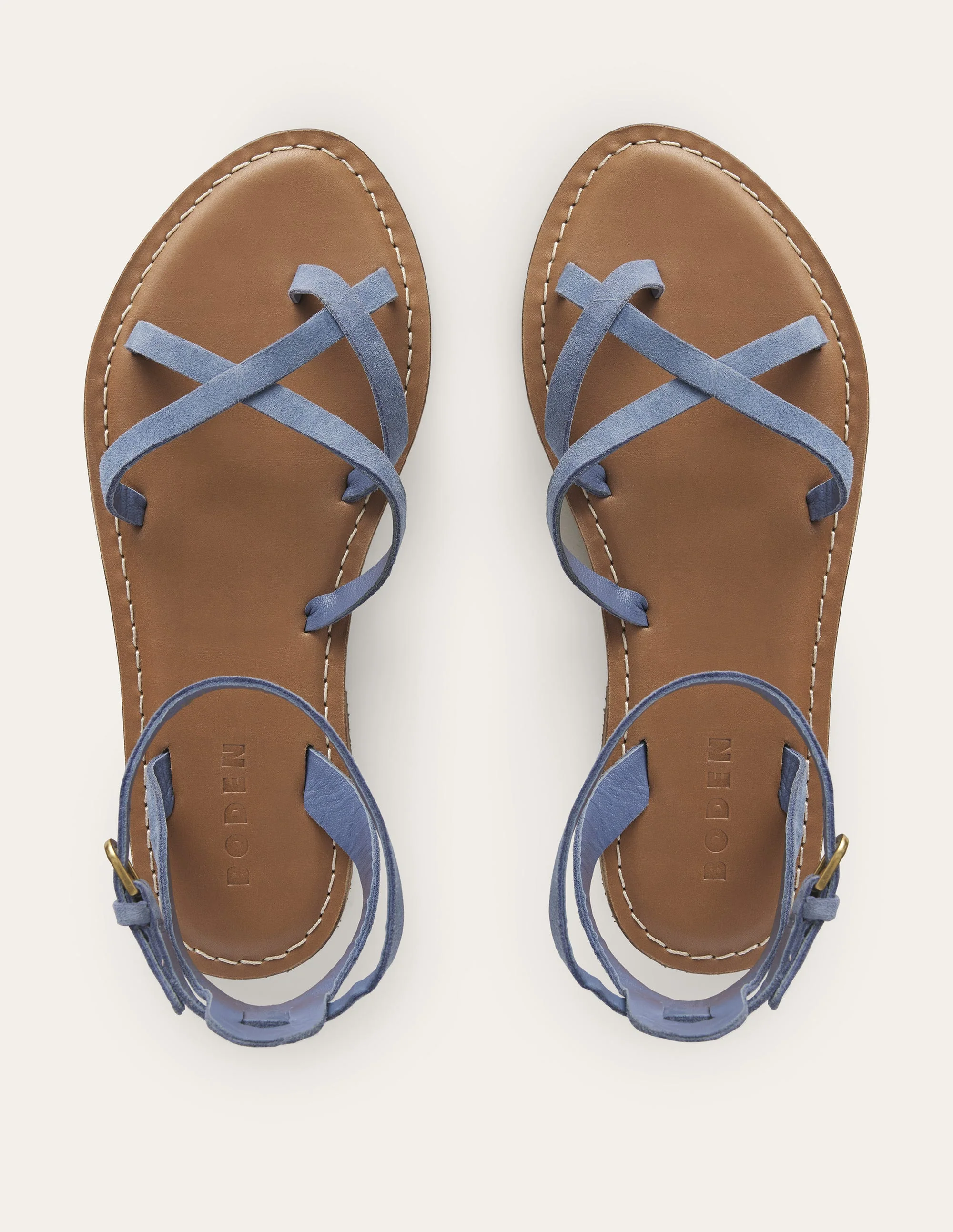Easy Flat Sandals-Corporal Blue Suede - Image 6
