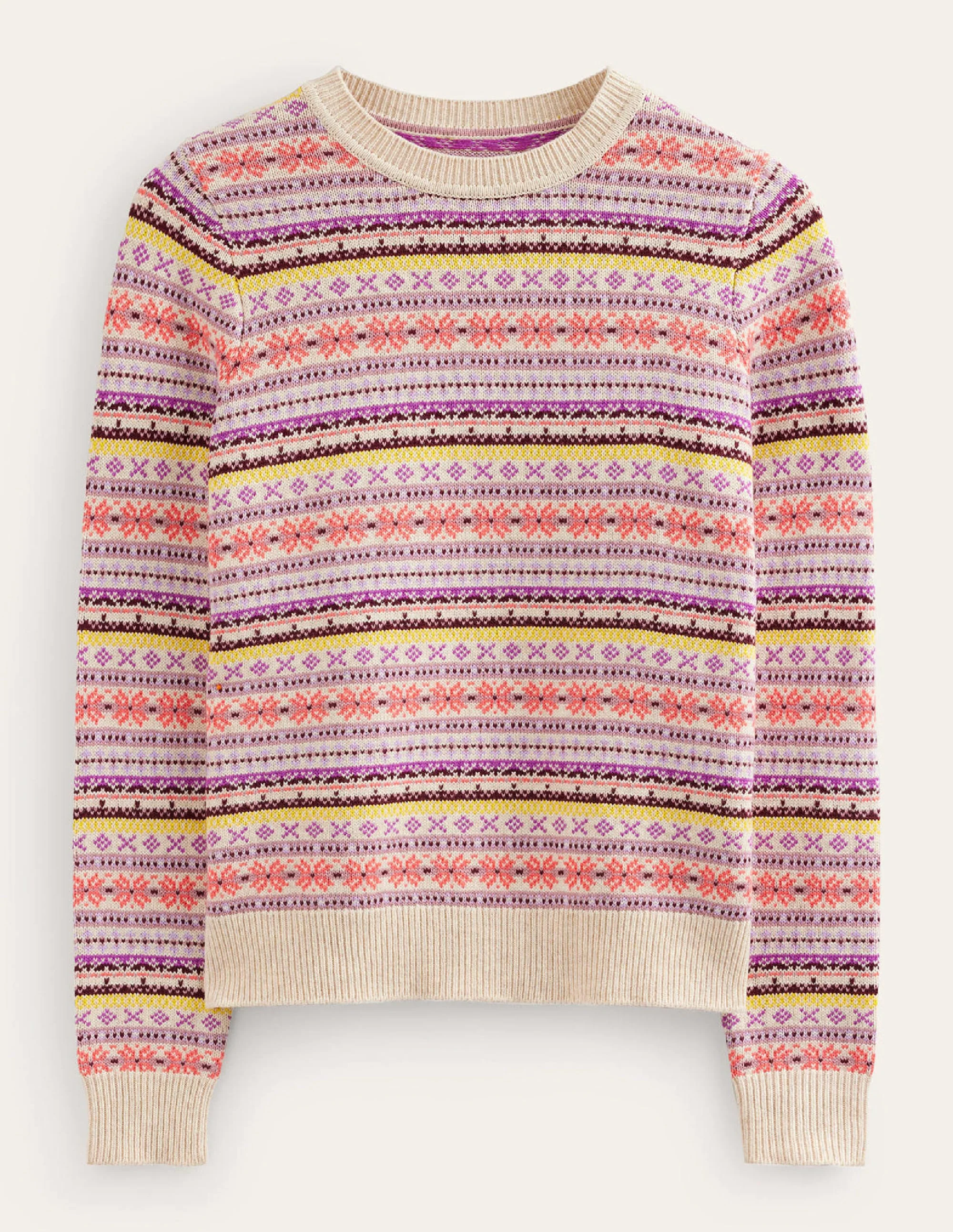 Edie Fair Isle Sweater-Chalky Pink Fair Isle - Image 7