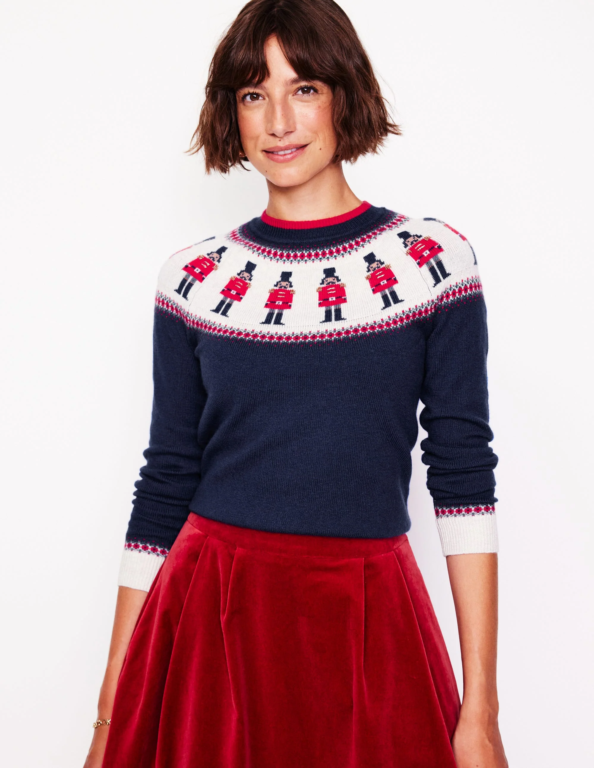 Edie Fair Isle Sweater-Navy, Soldiers - Image 2