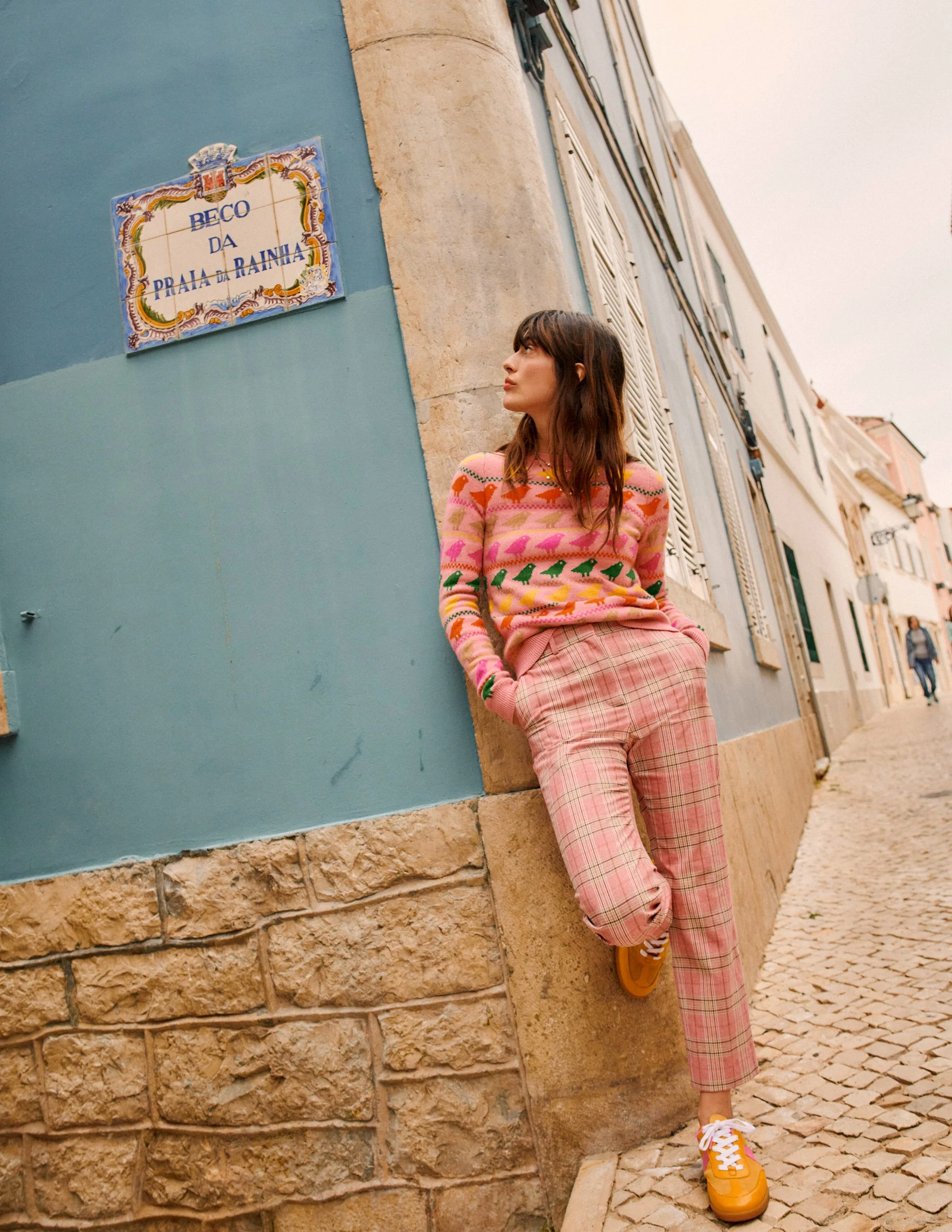 Edie Fair Isle Sweater-Pink Birds - Image 7