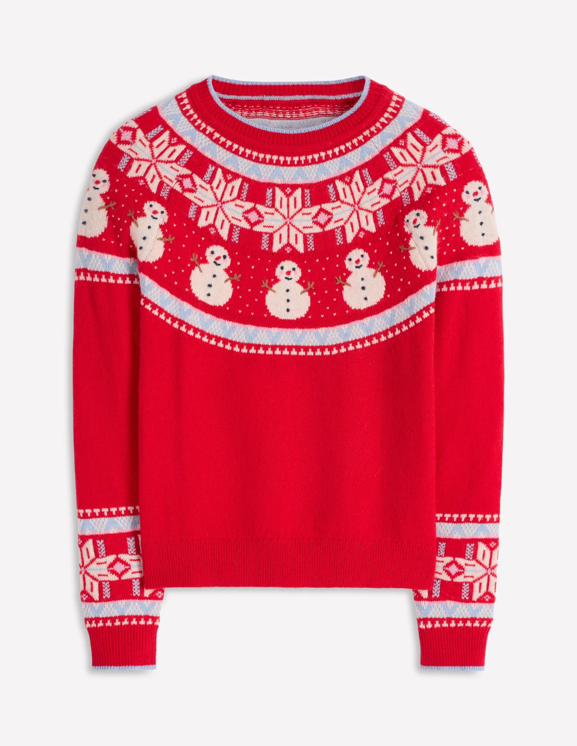 Edie Fair Isle Sweater-Red, Snowman - Image 7
