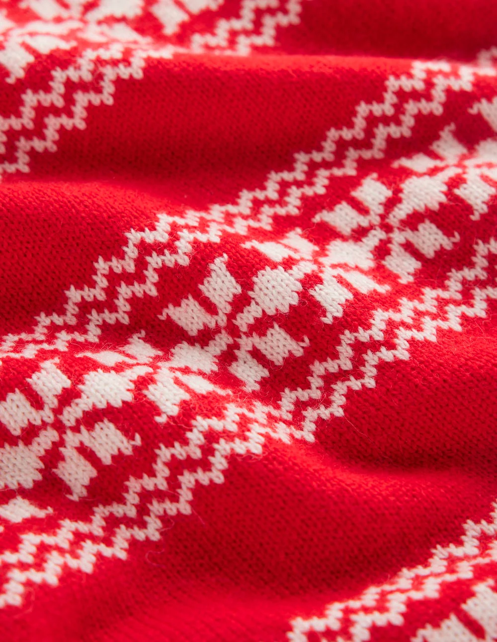Edie Fair Isle Vest-Poppy Red, Warm Ivory - Image 8