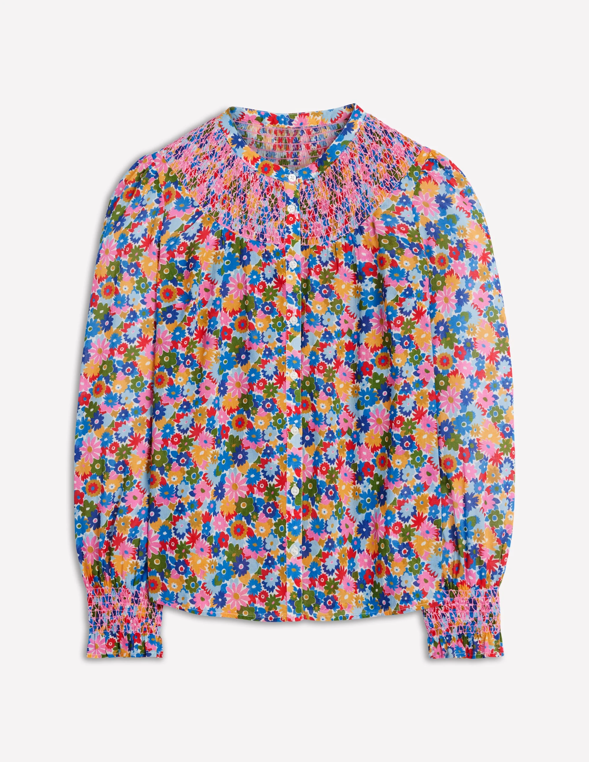 Effie Smocked Blouse-Multi, Paintbox Ditsy - Image 7