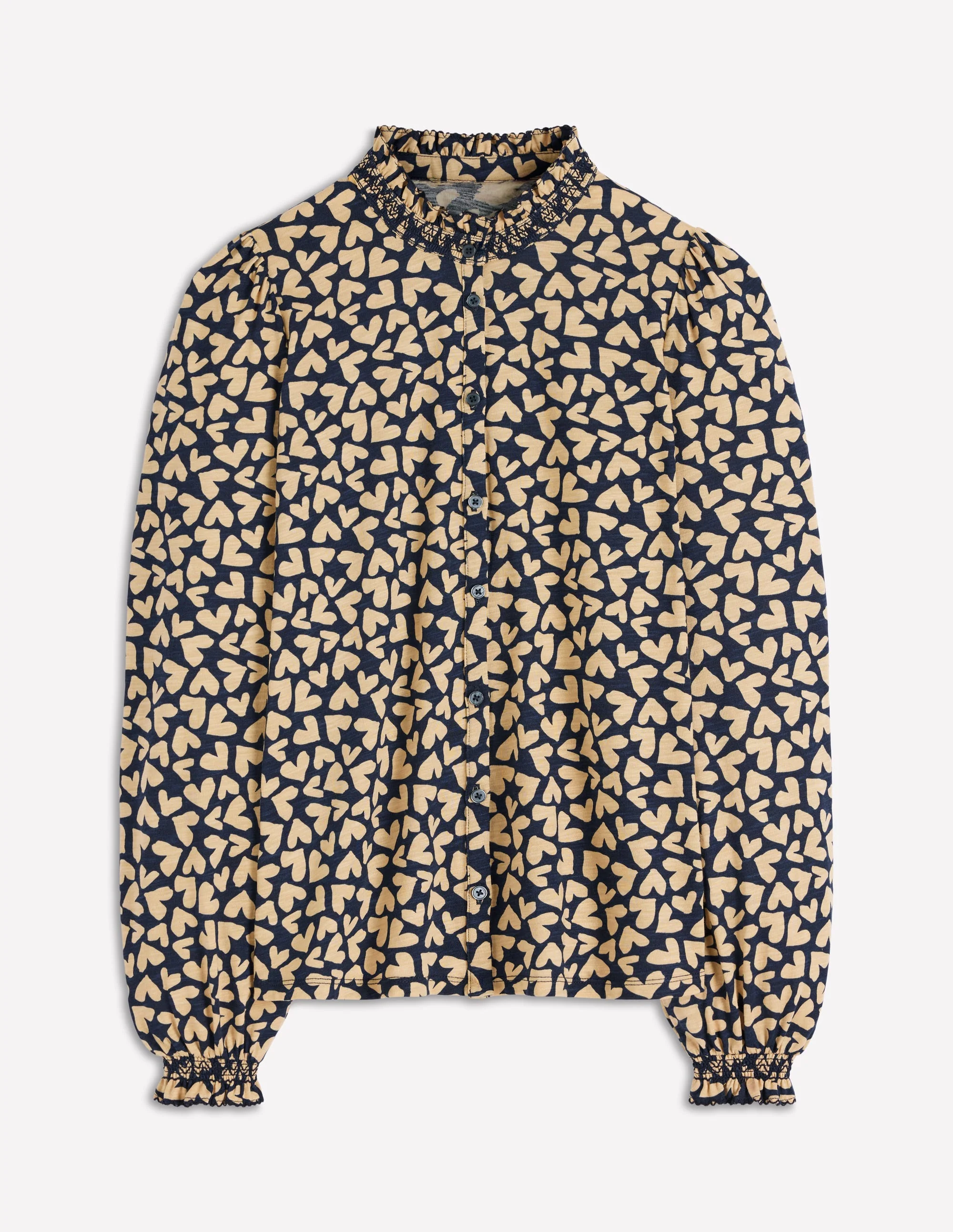 Effie Smocked Detail Shirt-Heart Scatter - Image 6