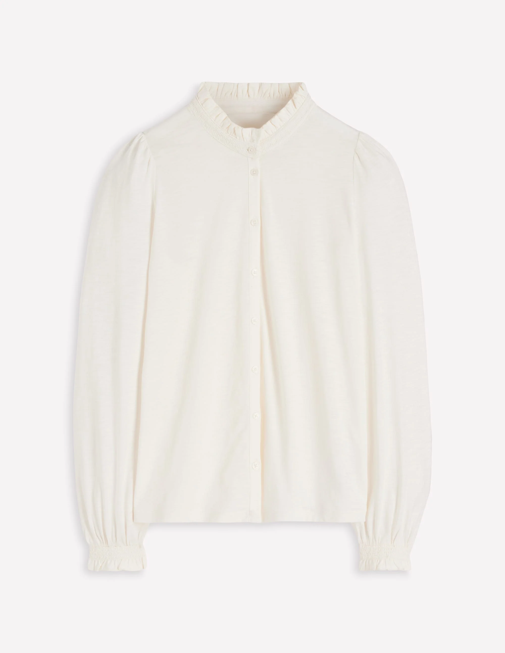 Effie Smocked Detail Shirt-Ivory - Image 5