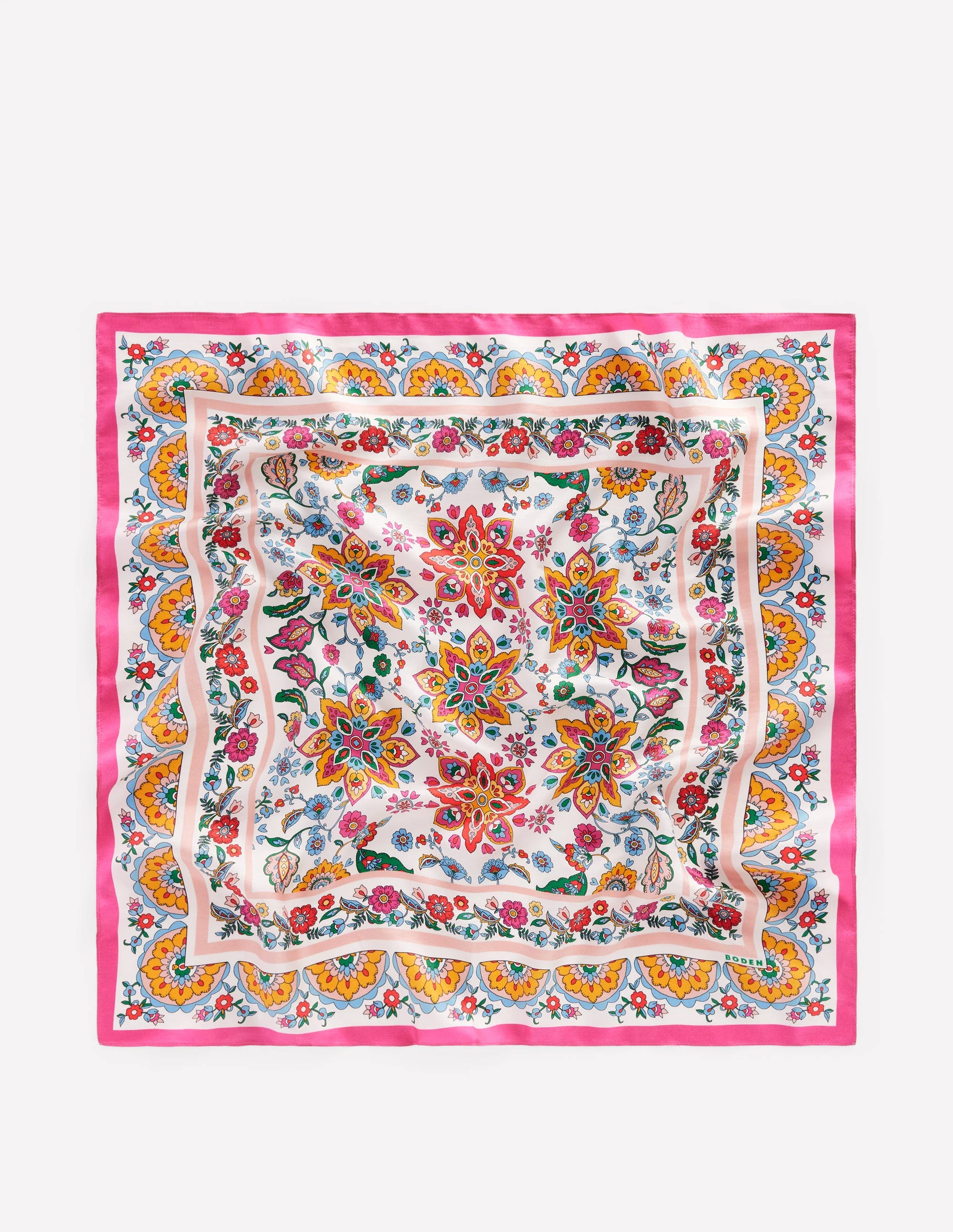 Elisabeth Silk Square Scarf-Multi, Botanical Paisley - Image 3