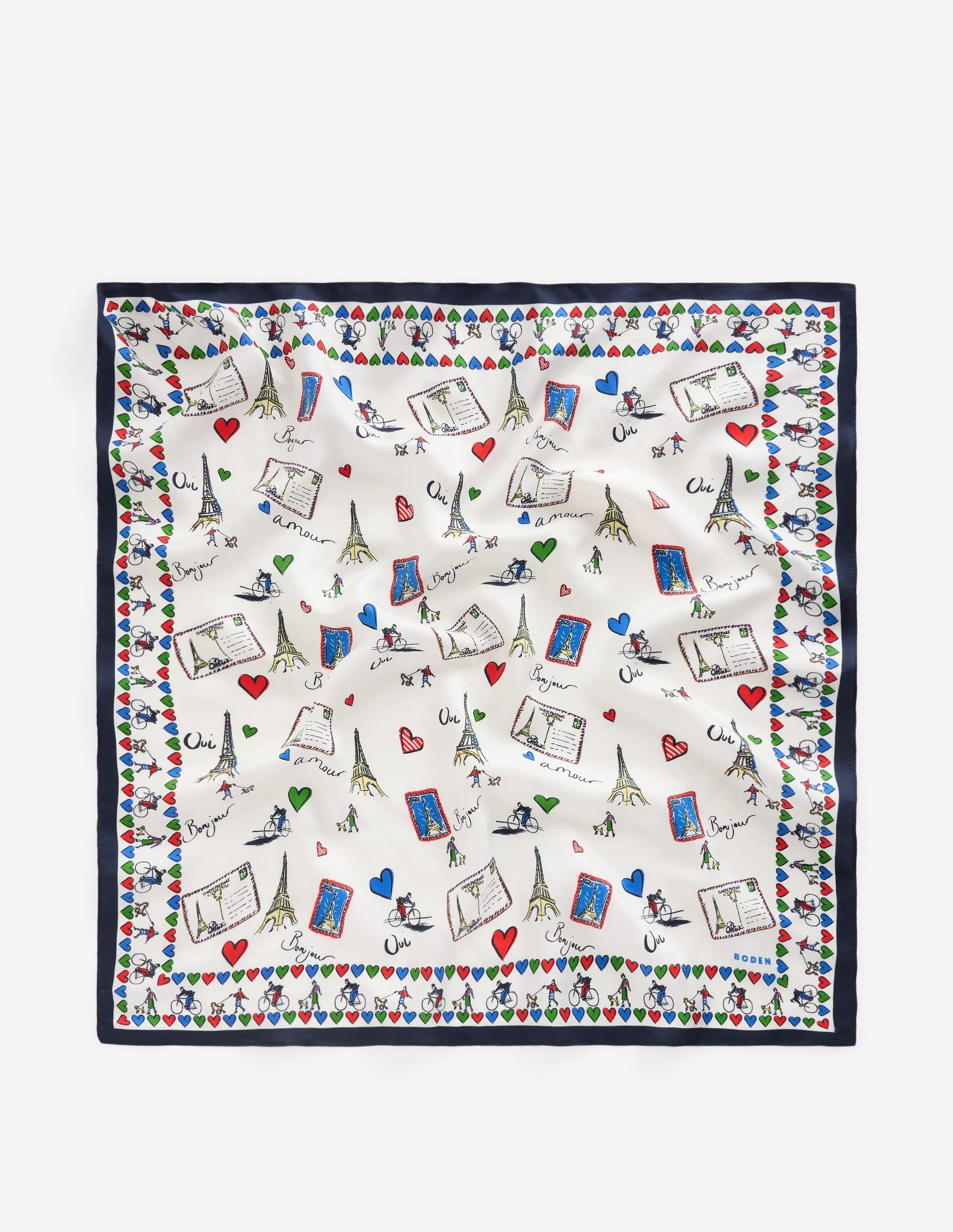 Elisabeth Silk Square Scarf-Postcard - Image 4