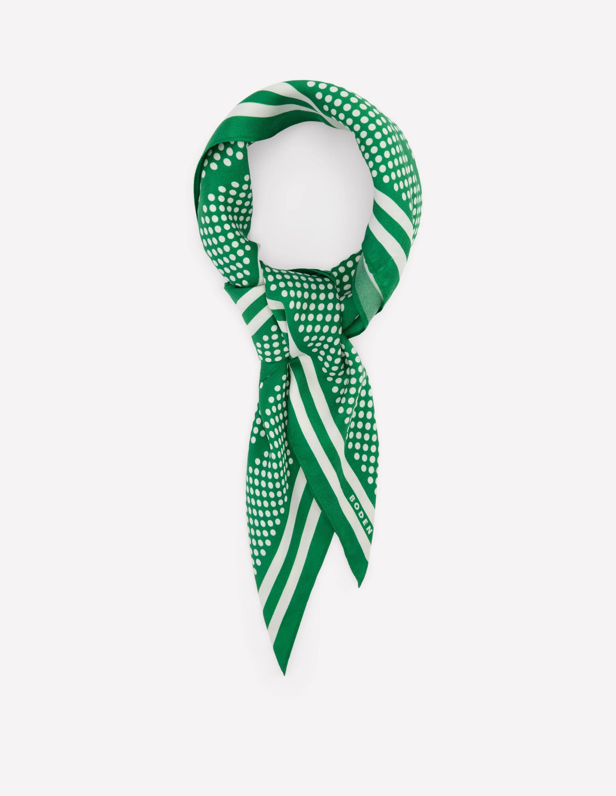 Elisabeth Silk Square Scarf-Rich Emerald, Border Spot