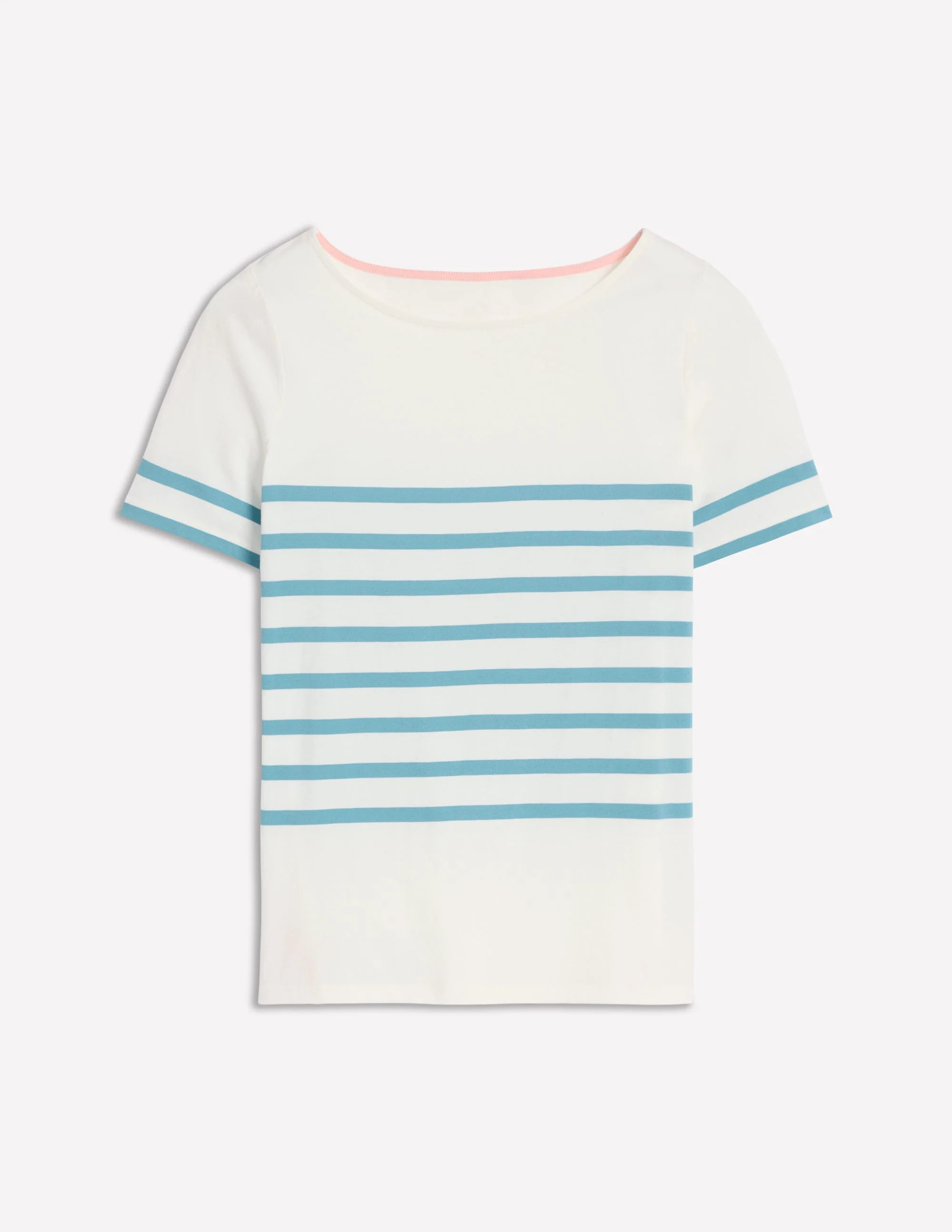 Ella Short Sleeve Breton-Ivory, Duck Egg Blue - Image 5