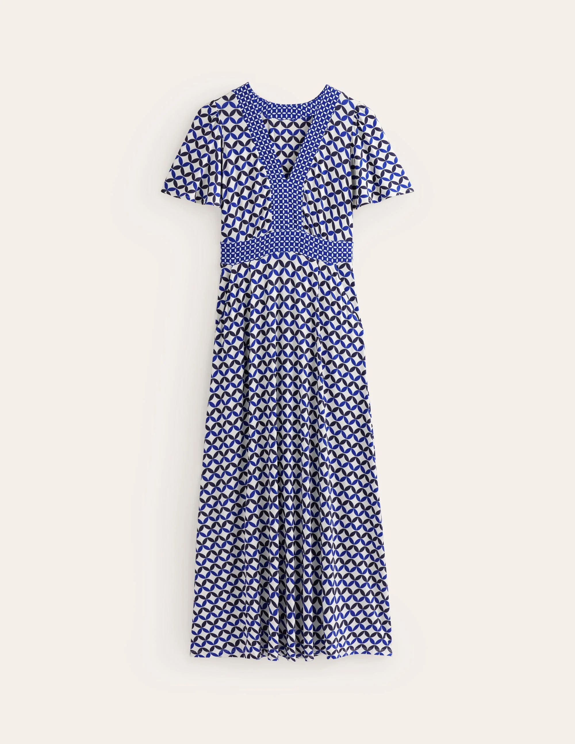 Ellie Flutter Maxi Tea Dress-Ivory, Diamond Terrace - Image 5