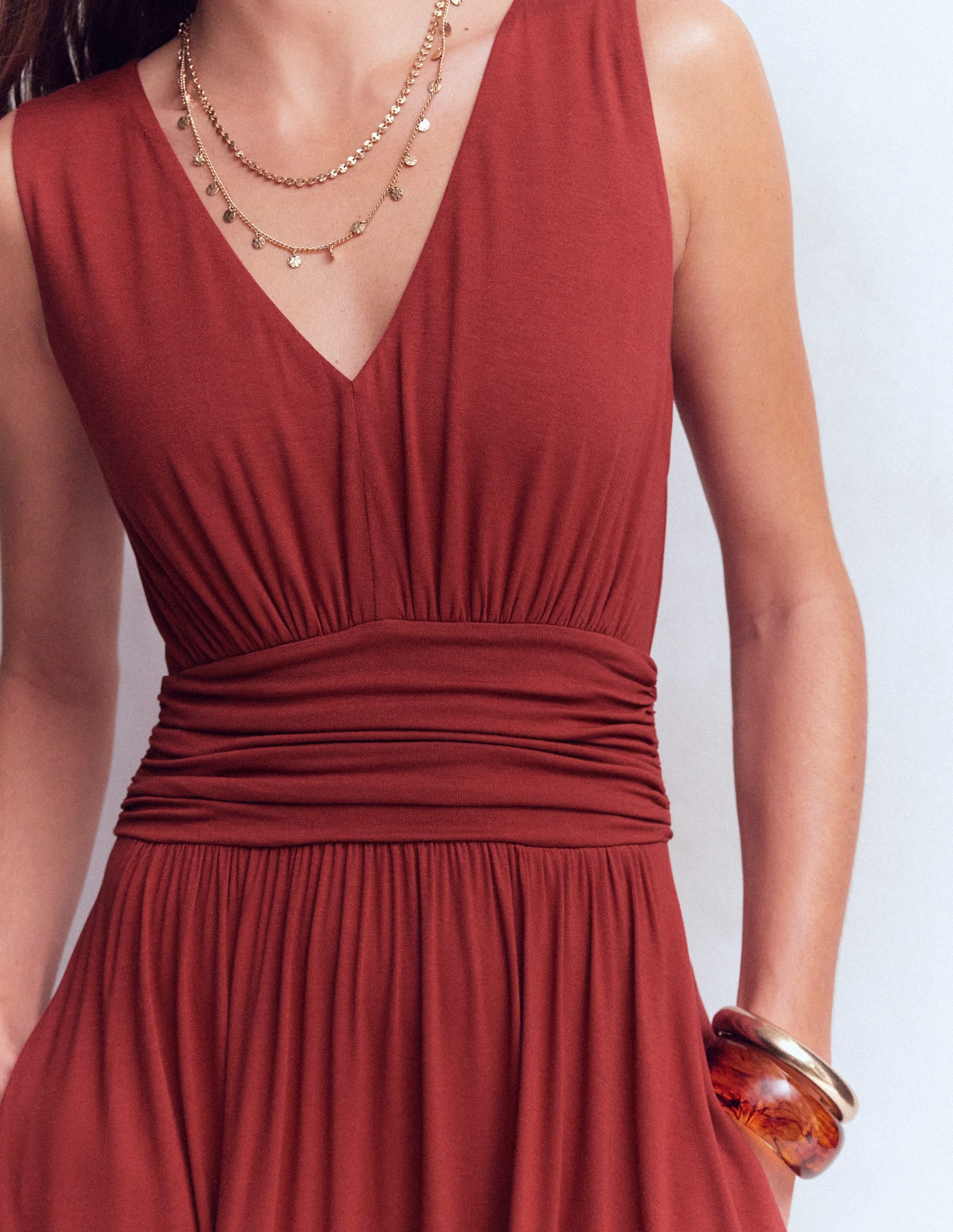 Elodie Jersey Maxi Dress-Rich Chestnut - Image 2