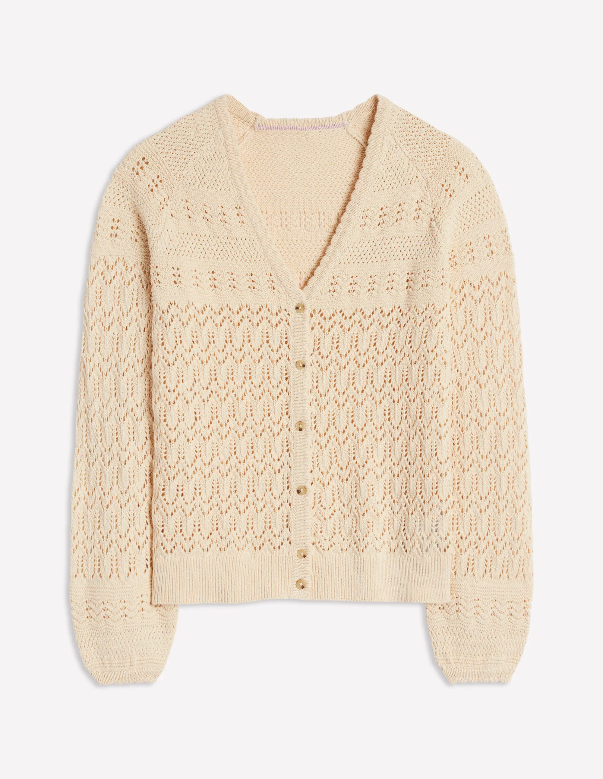 Elodie Stitch V-Neck Cardigan-Warm Ivory - Image 5