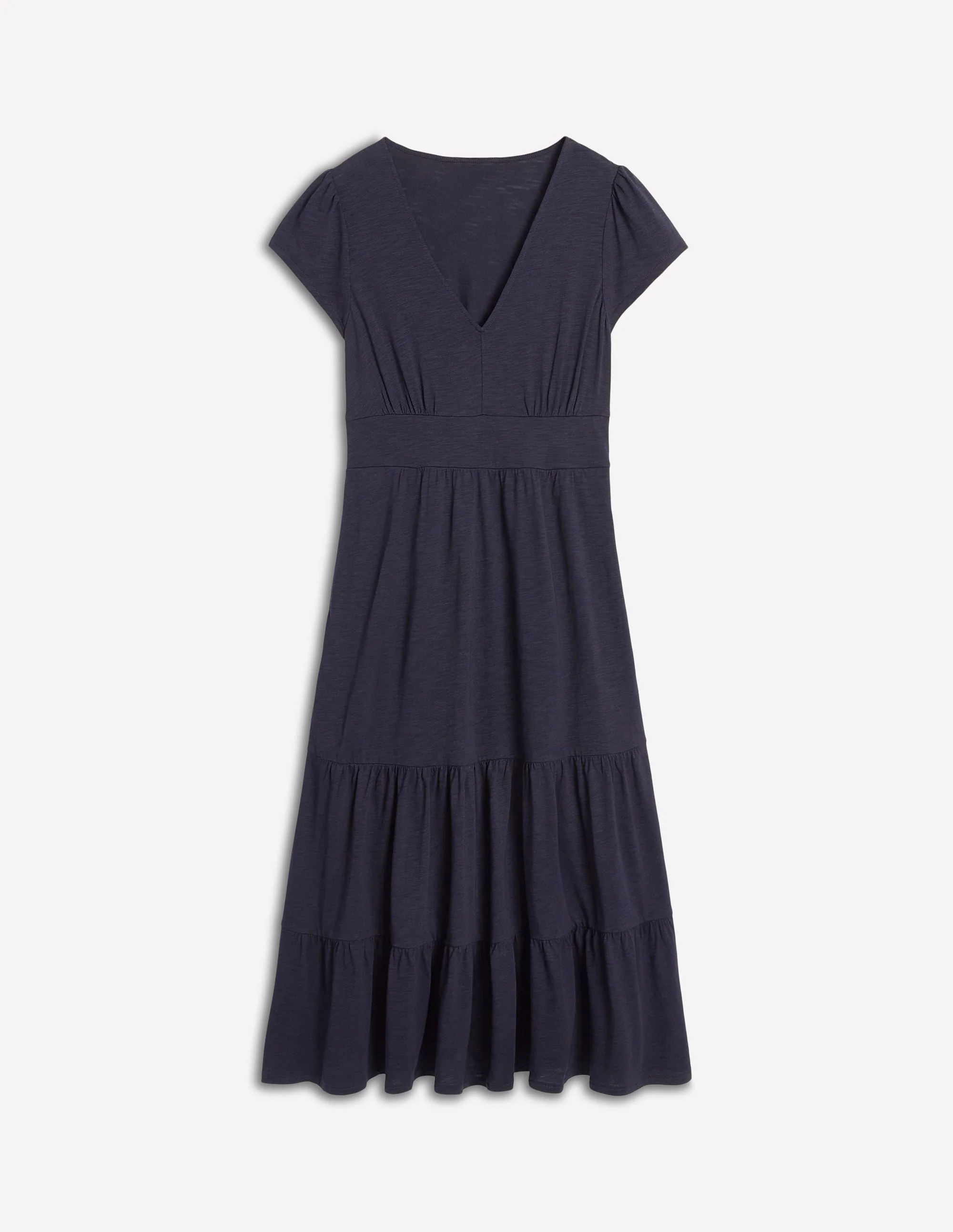 Eloise Tiered Jersey Dress-Navy - Image 5