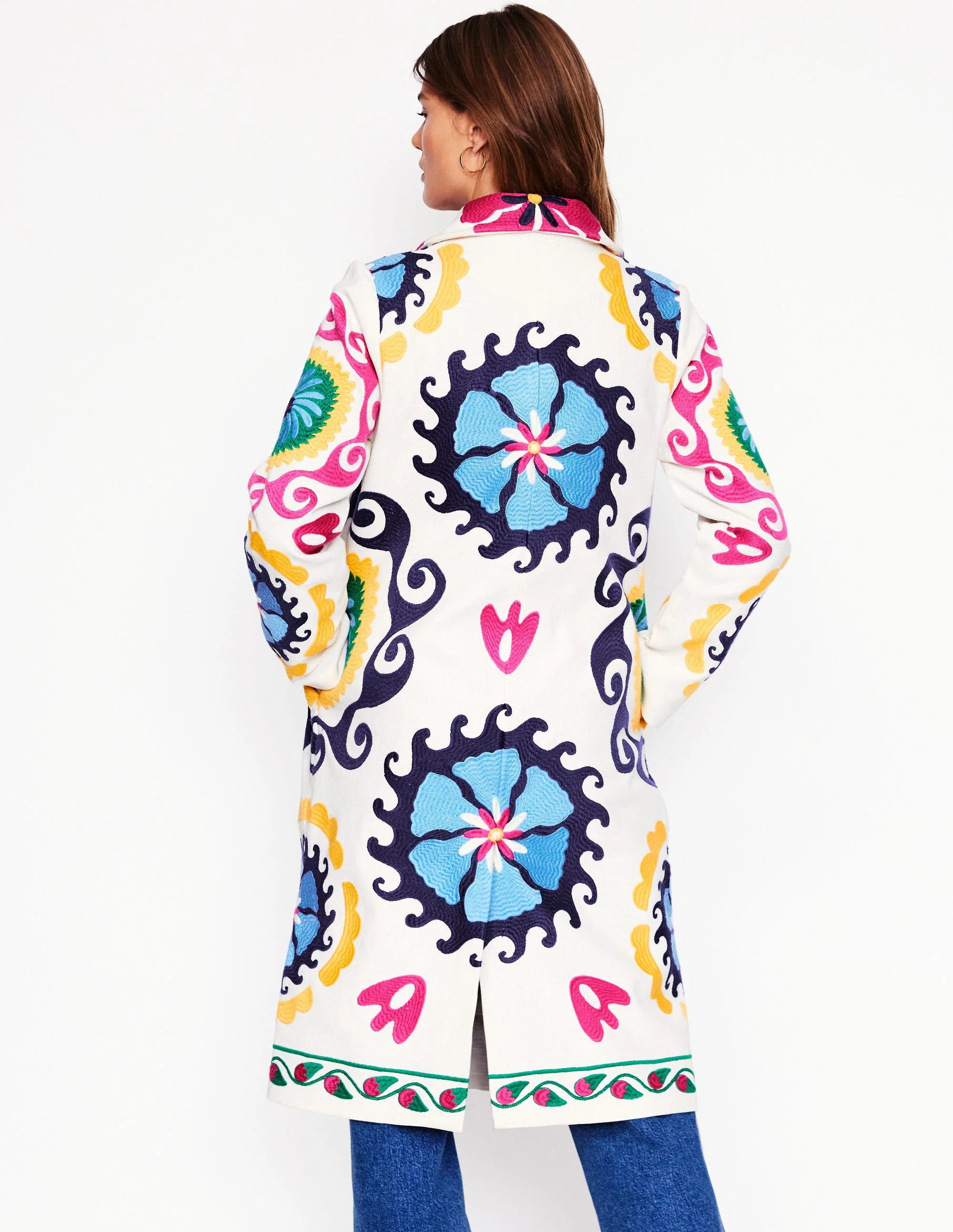 Embroidered Souvenir Coat-Multi, Ornamental Wave - Image 4