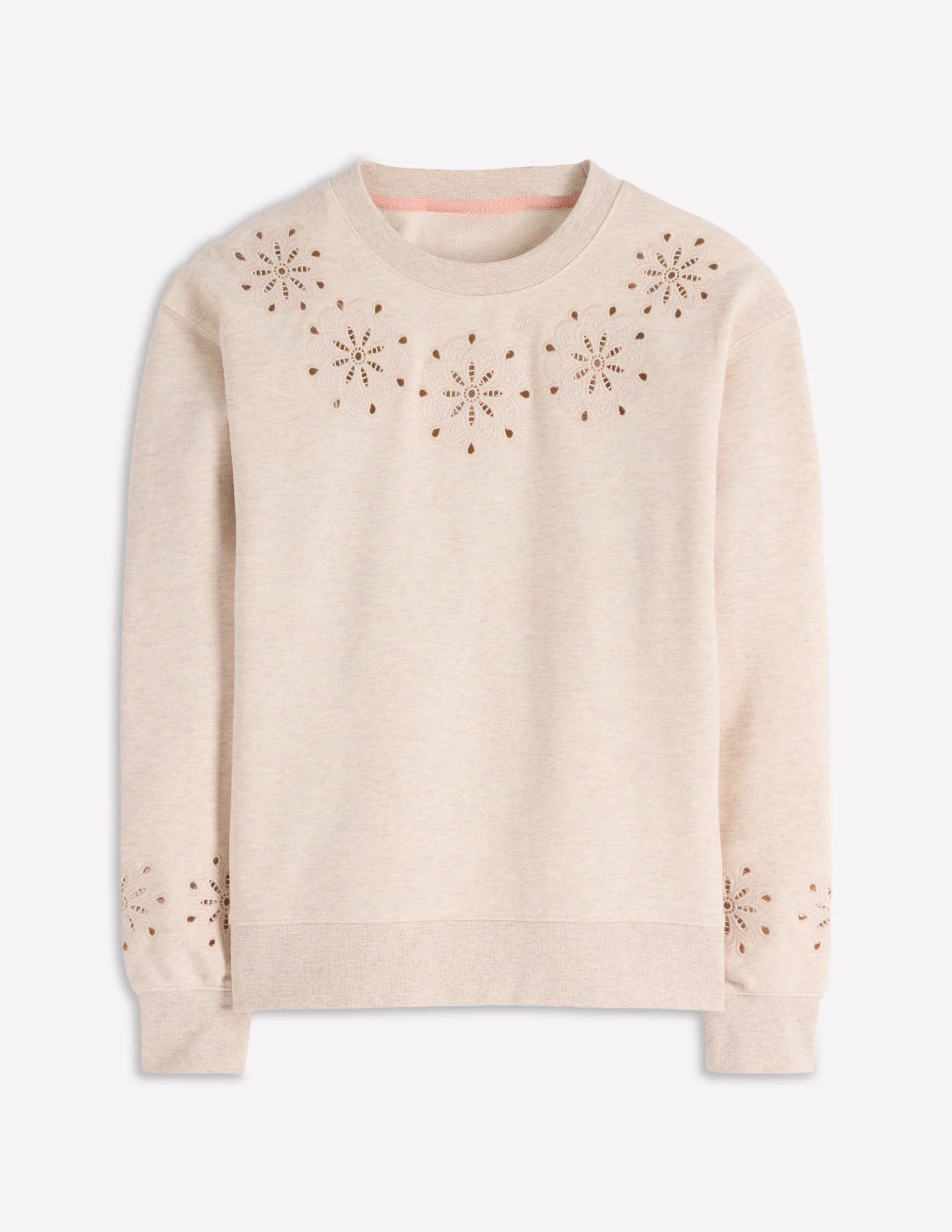 Emi Cutwork Sweatshirt-Oatmeal Marl - Image 5