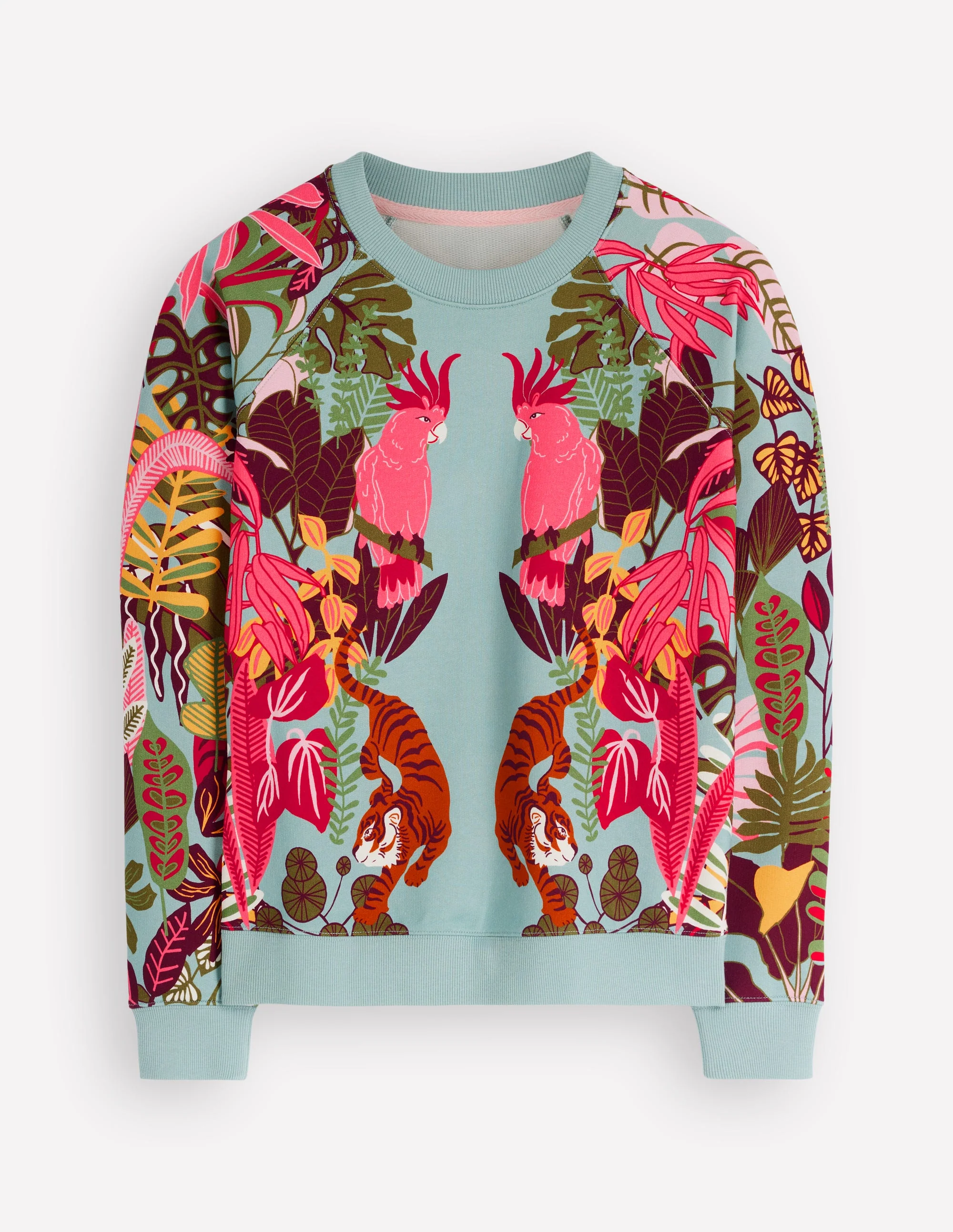 Emi Printed Sweatshirt-Blue, Tropical Safari - Image 6