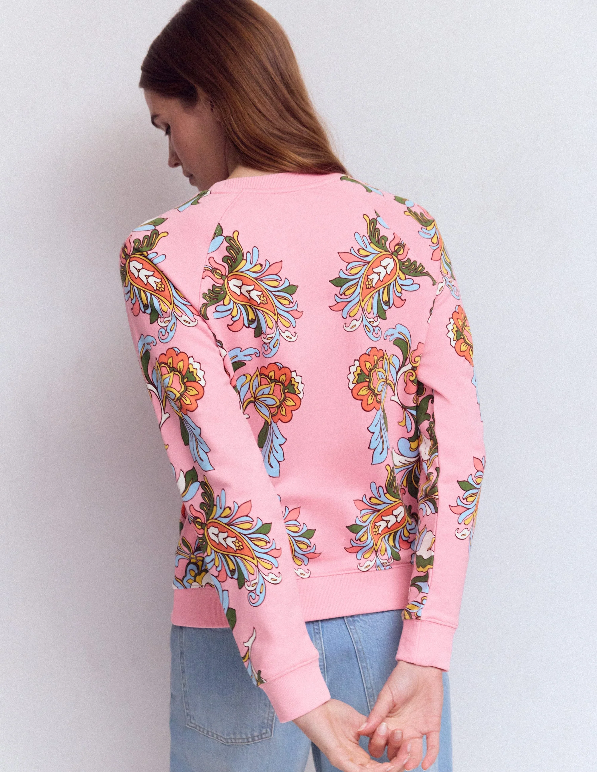 Emi Printed Sweatshirt-Multi, Botanical Flourish - Image 3
