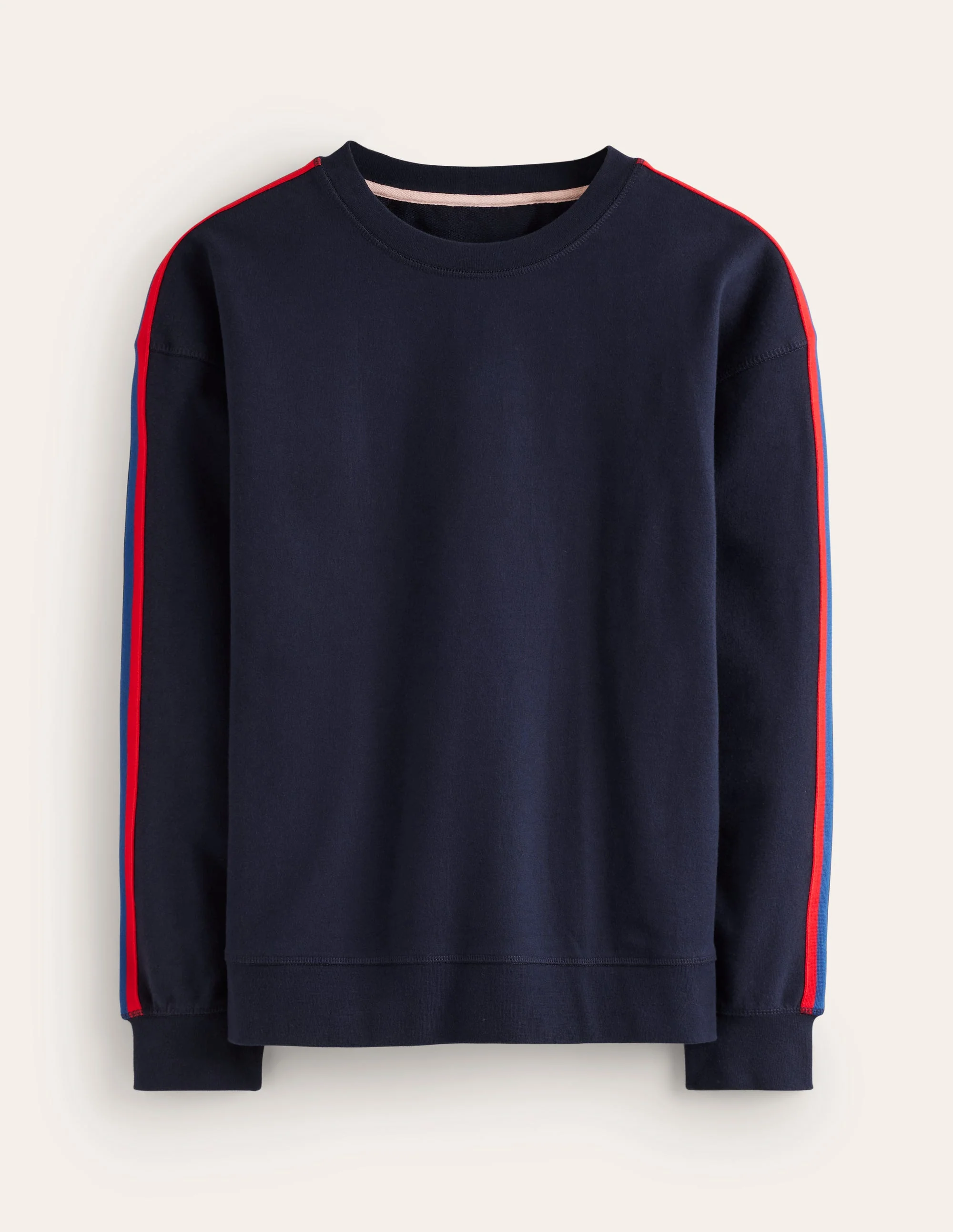 Emi Relaxed Sweatshirt-Navy, Red Stripe - Image 6
