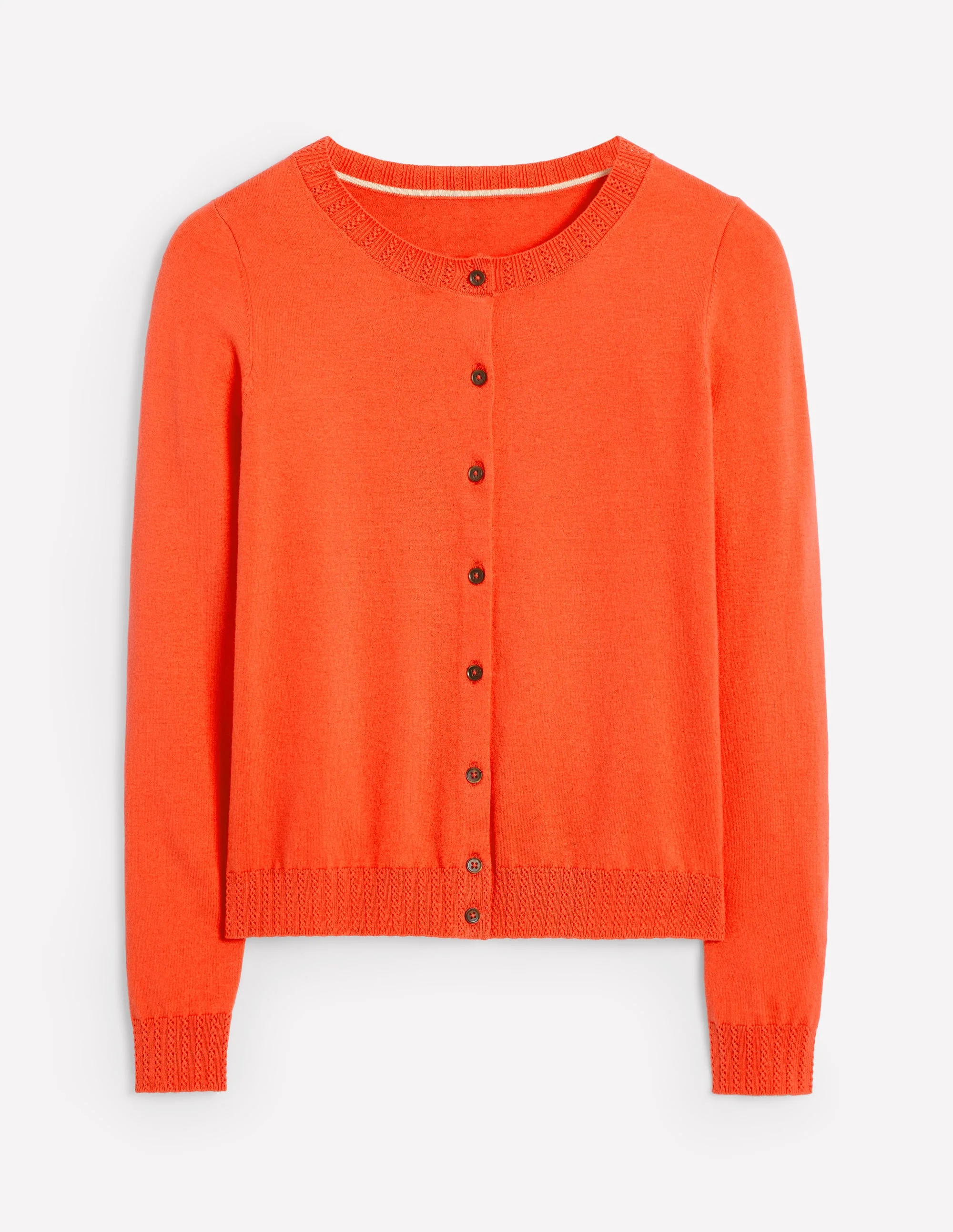 Emilia Cotton Crew Cardigan-Mandarin Orange - Image 5