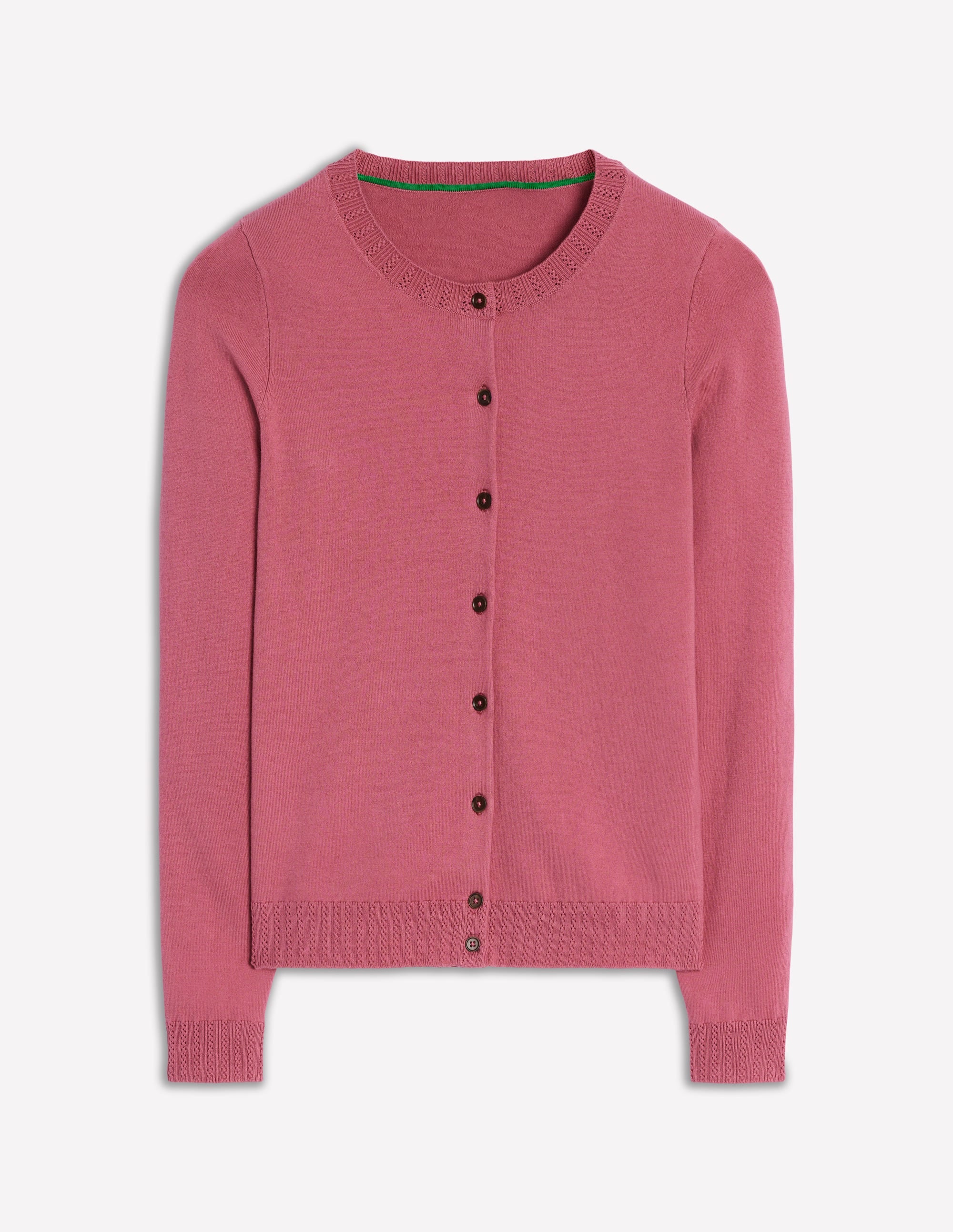 Emilia Cotton Crew Cardigan-Pink Heather - Image 6