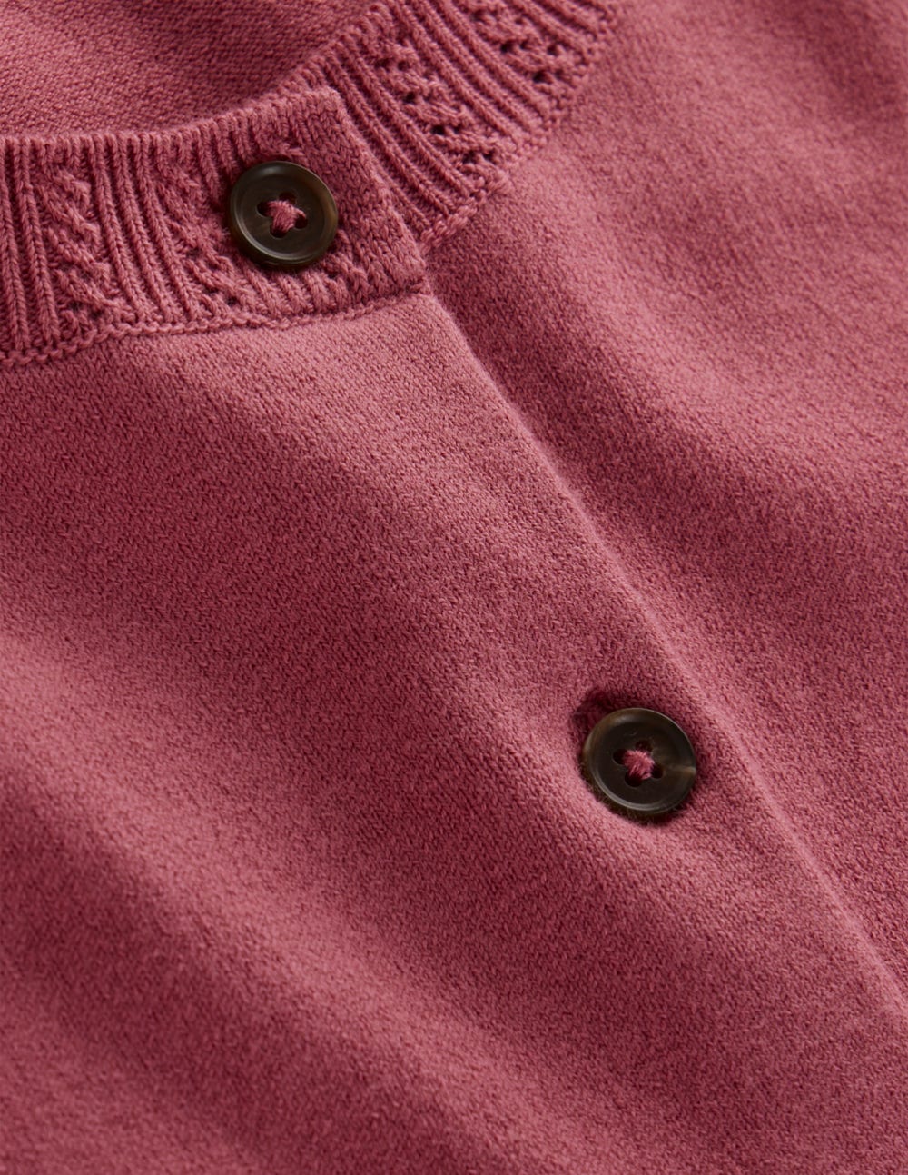 Emilia Cotton Crew Cardigan-Pink Heather - Image 7