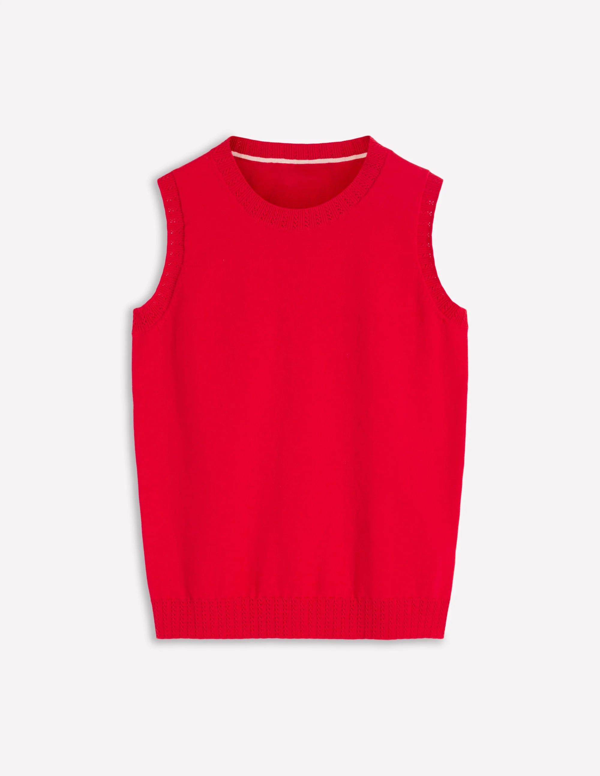 Emilia Cotton Crew Neck Vest-Merida Red - Image 5