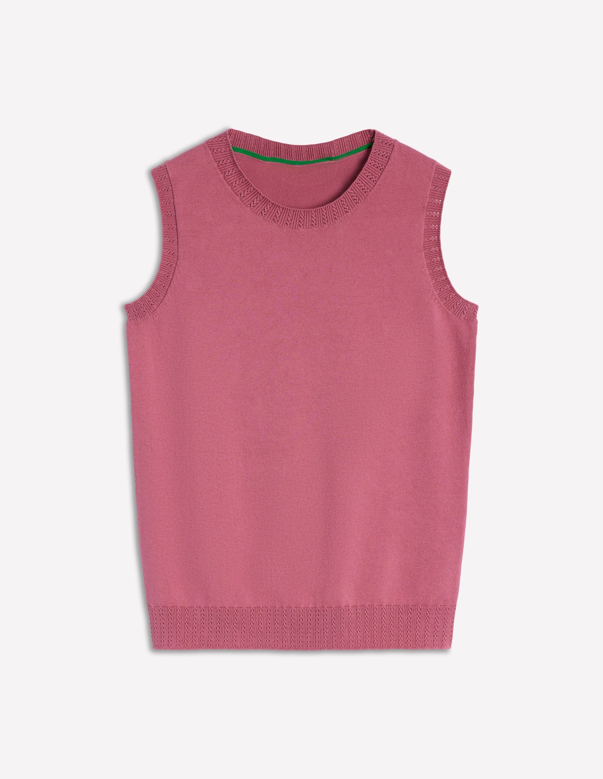 Emilia Cotton Crew Neck Vest-Pink Heather - Image 6