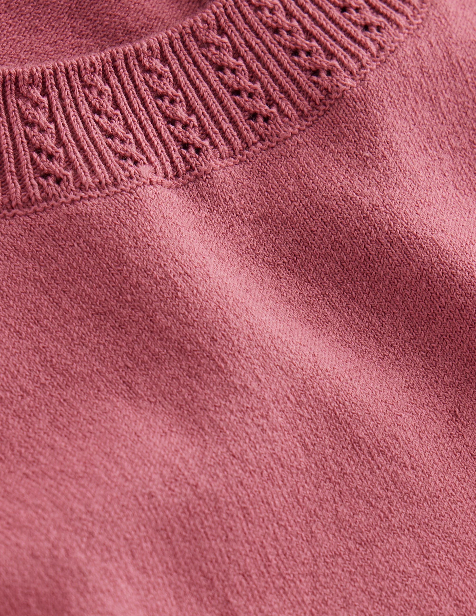 Emilia Cotton Crew Neck Vest-Pink Heather - Image 7