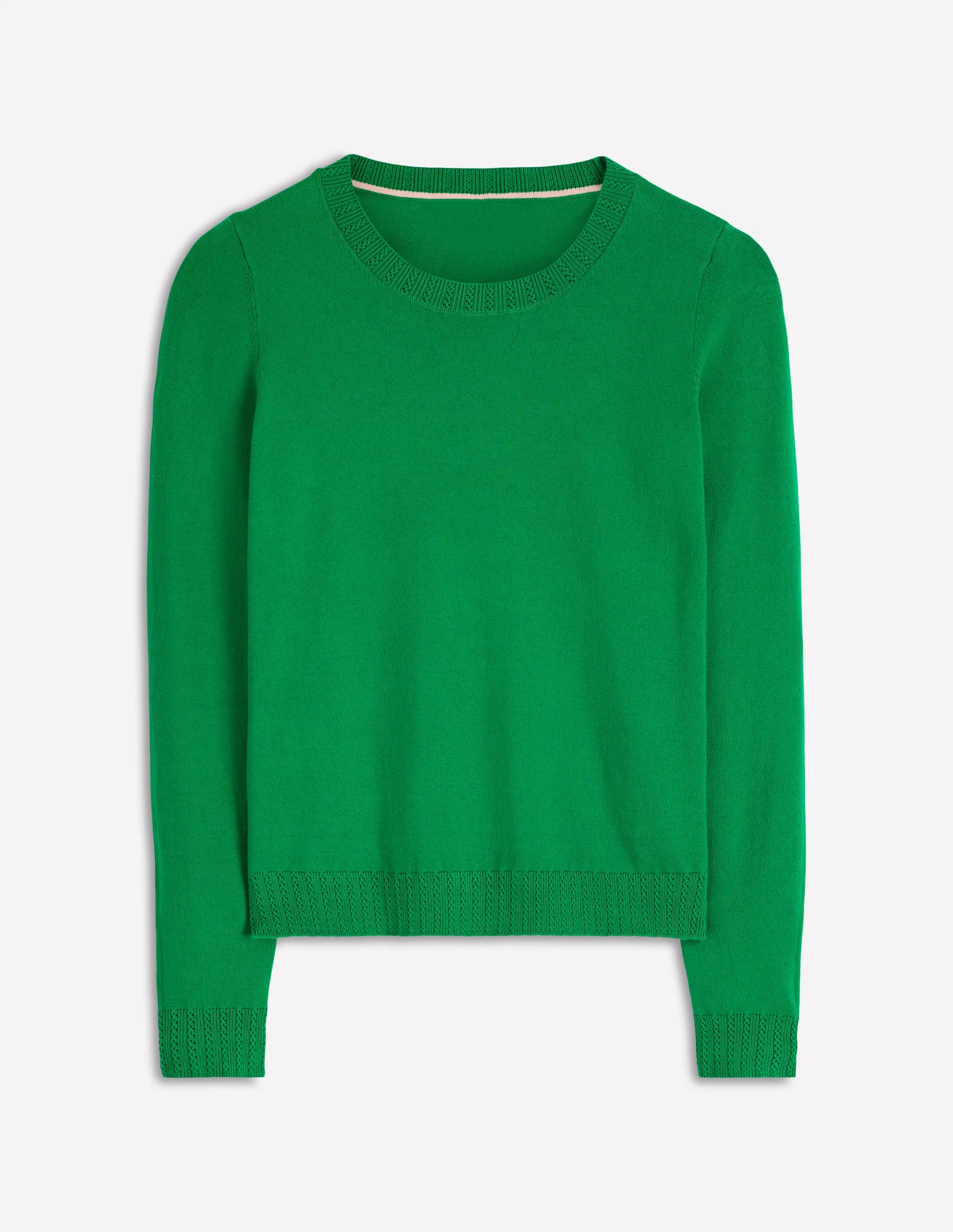 Emilia Cotton Crew Sweater-Rich Emerald - Image 5