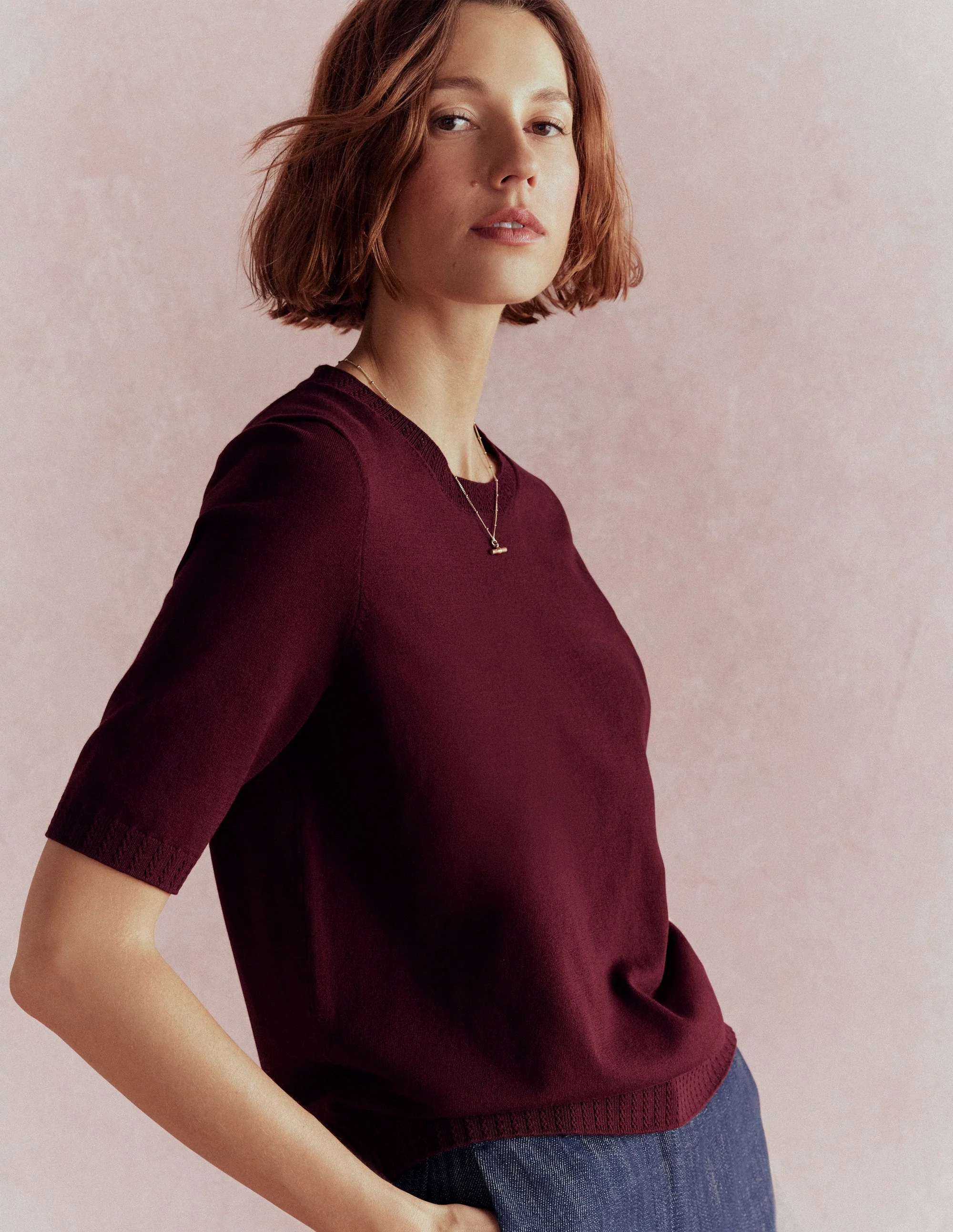 Emilia Cotton Crew T-shirt-Deep Wisteria - Image 6