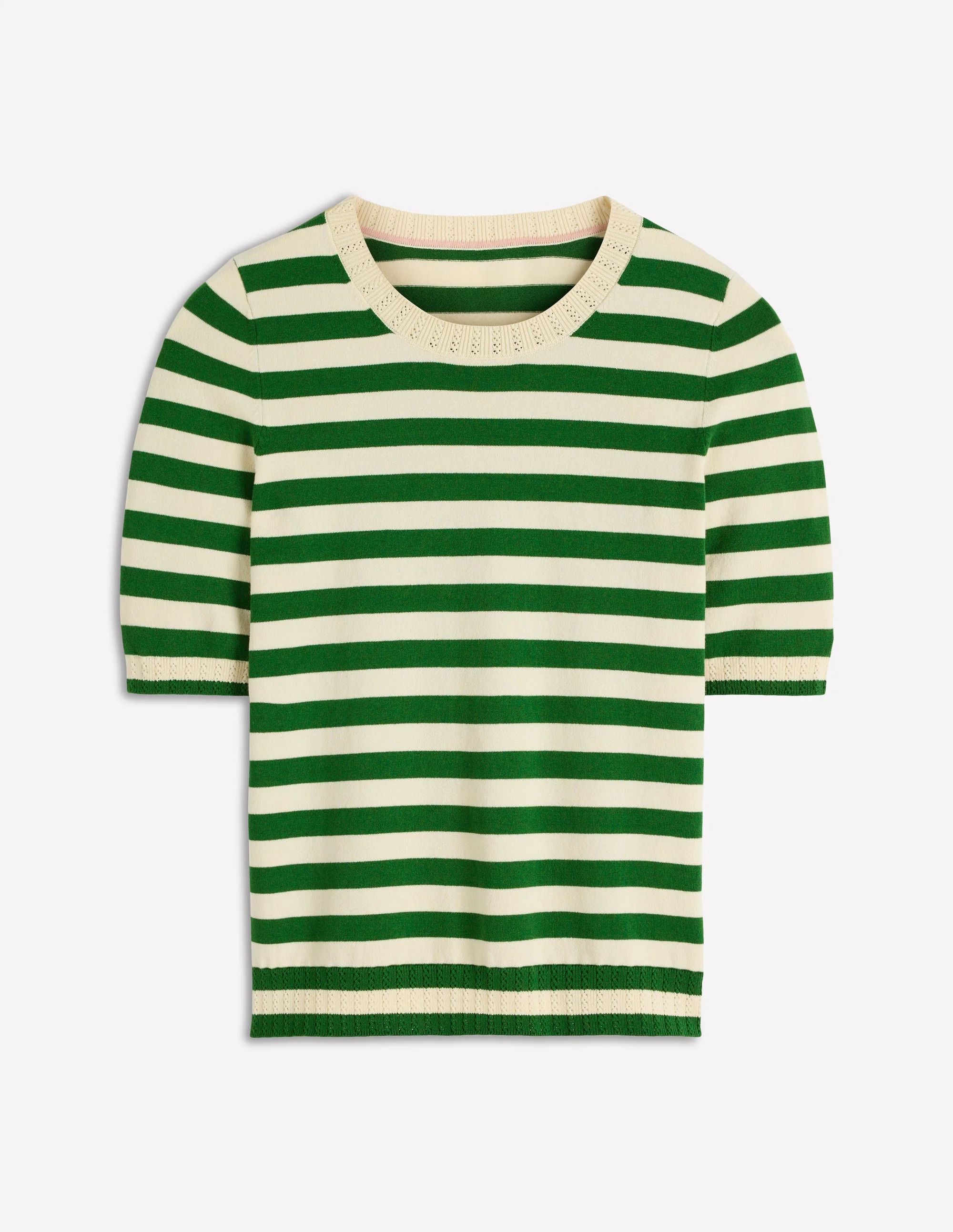 Emilia Cotton Crew T-shirt-Promenade Green/ Ivory Stripe - Image 6
