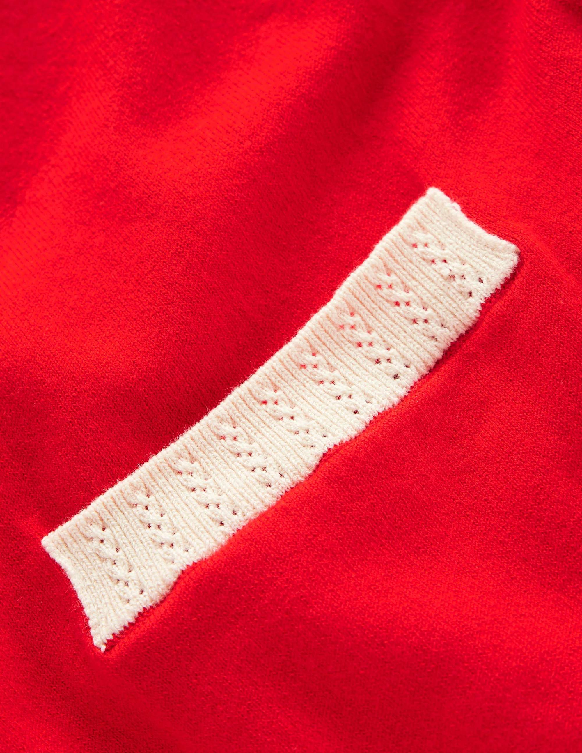 Emilia Cotton V Neck Cardigan-Poppy Red - Image 7
